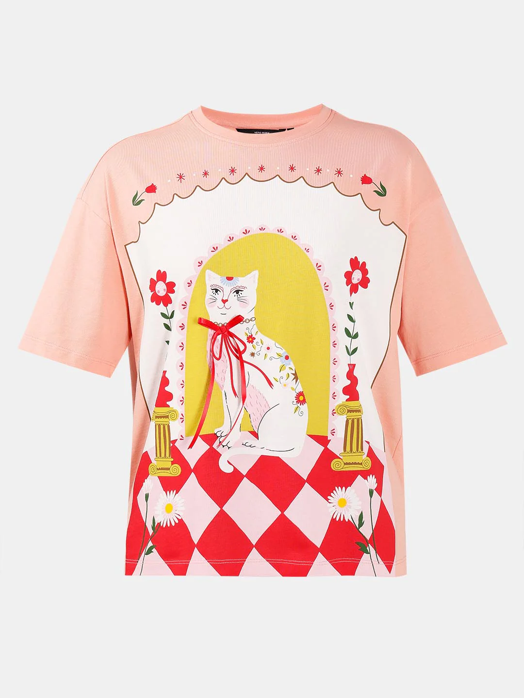 Vero Moda Peach Printed T-Shirt - Image 7