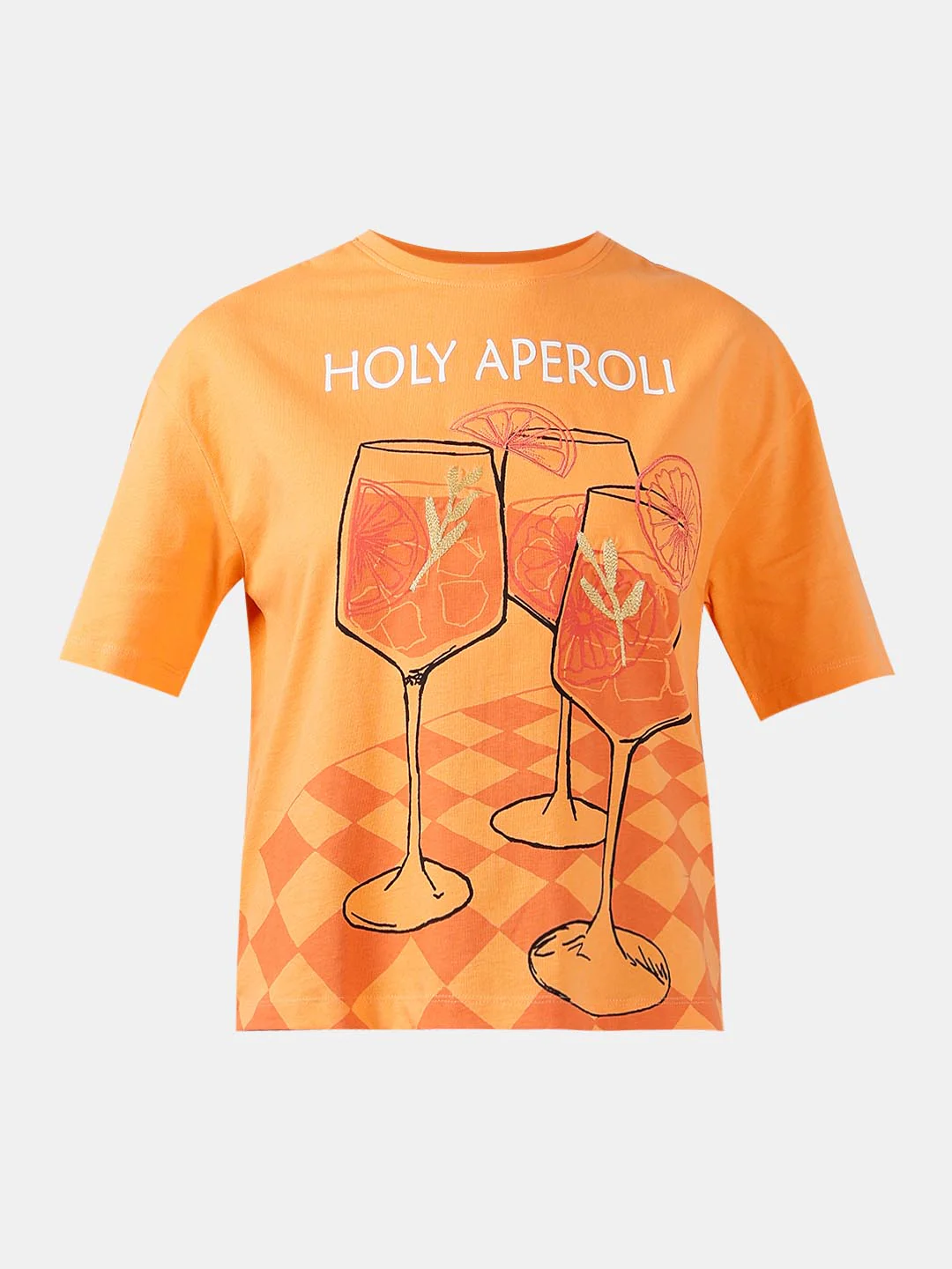 Vero Moda Orange Printed T-Shirt - Image 7