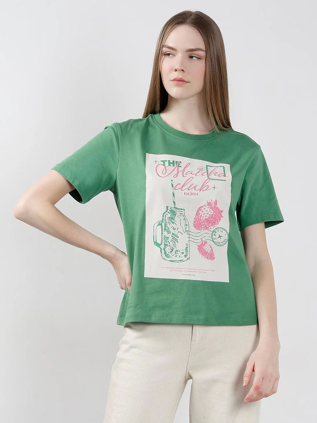 Vero Moda Green Printed T-Shirt - Image 2