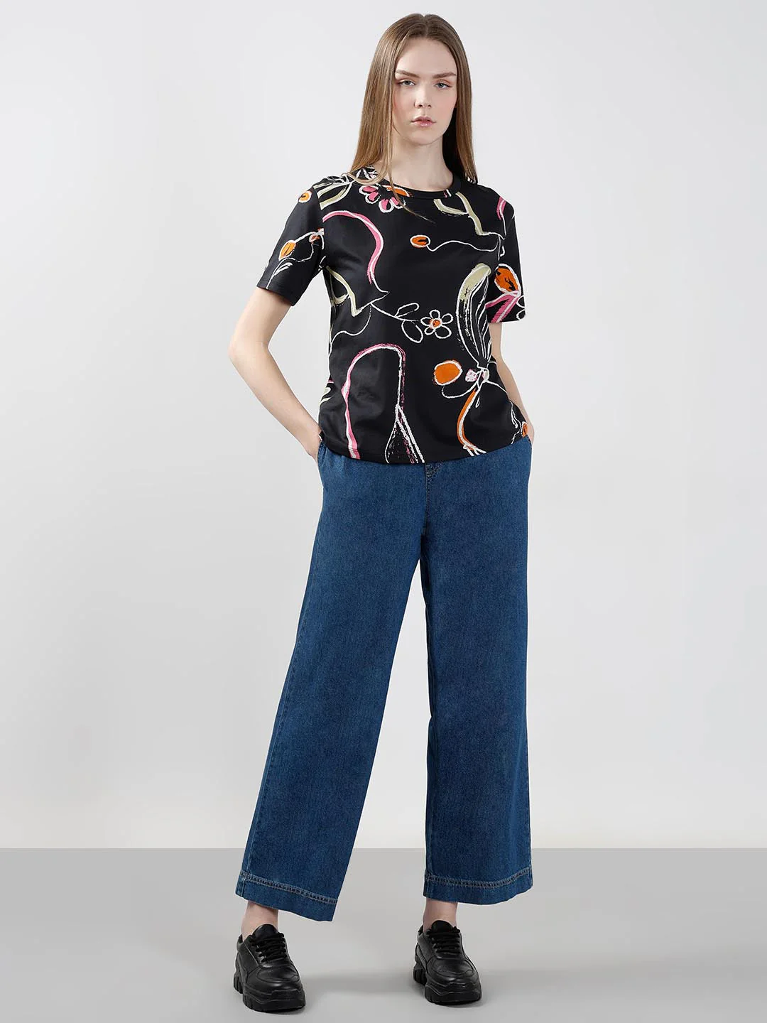 Vero Moda Black Printed Cotton T-Shirt - Image 5