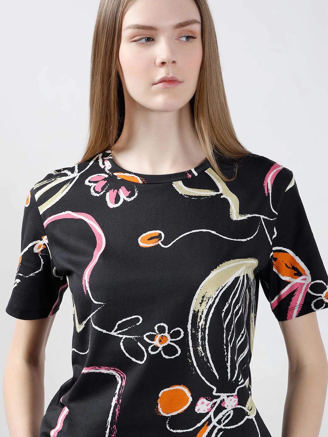 Vero Moda Black Printed Cotton T-Shirt - Image 6