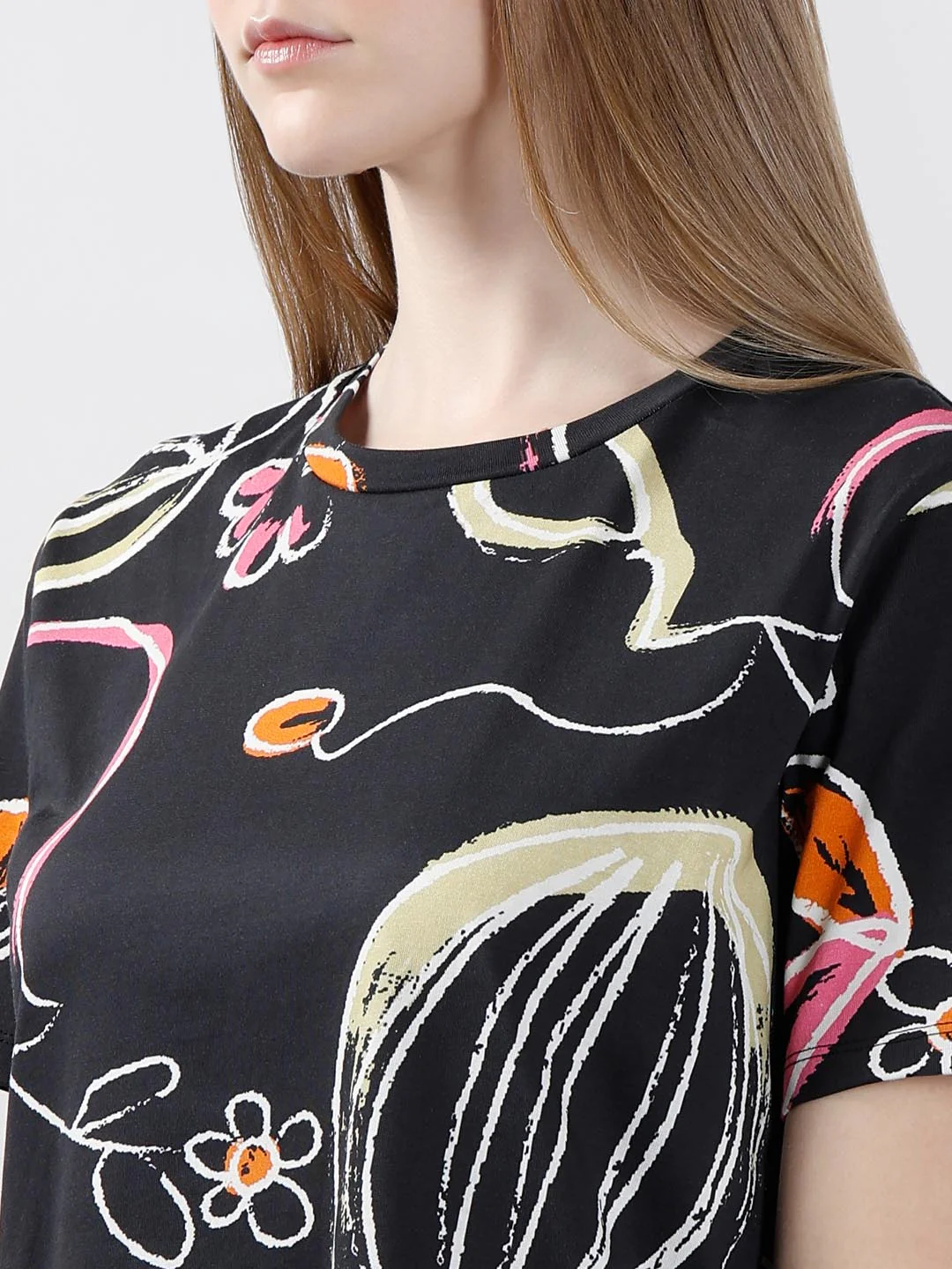 Vero Moda Black Printed Cotton T-Shirt - Image 8