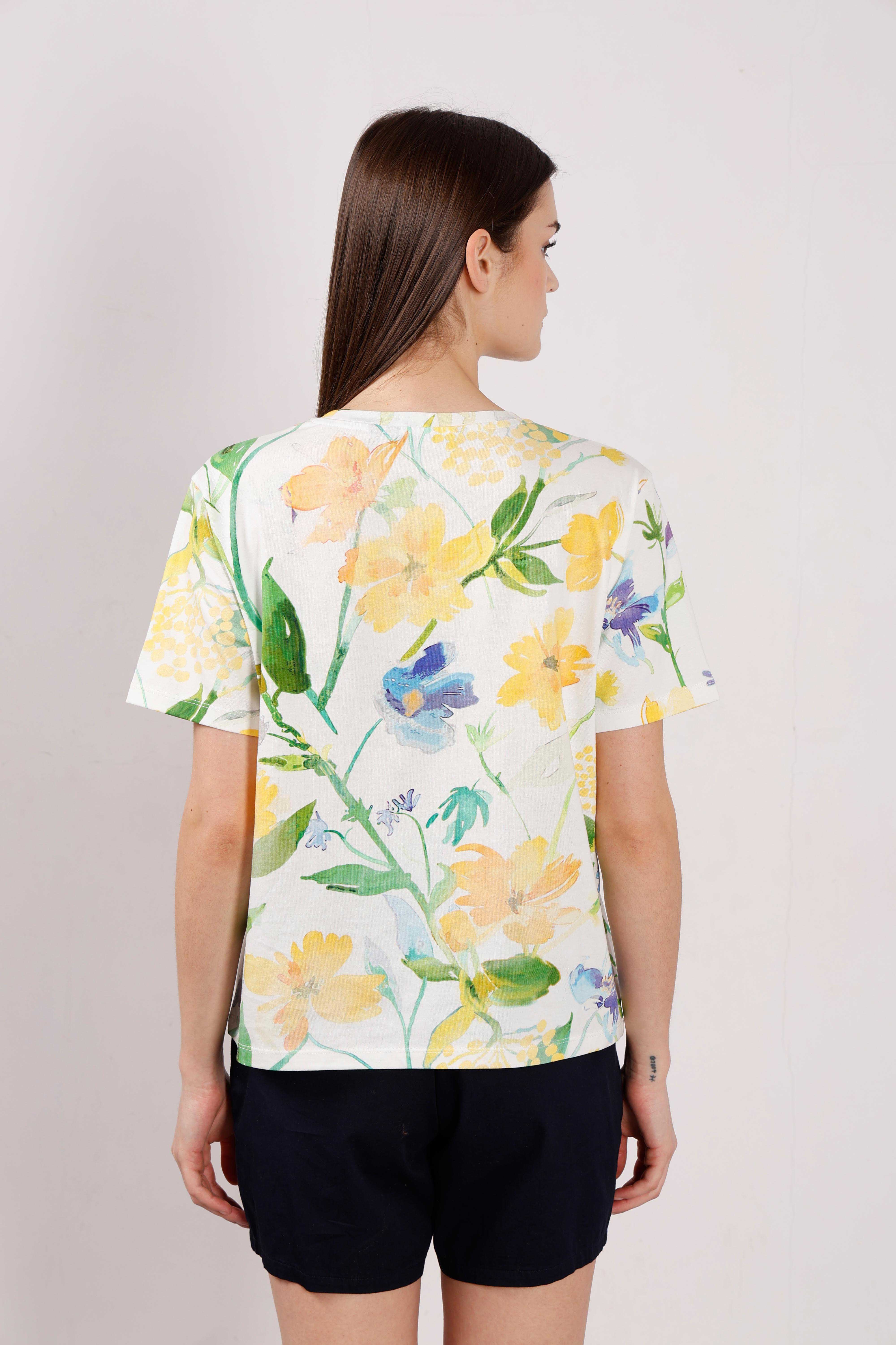 Vero Moda off-White Printed Cotton T-Shirt - Image 10