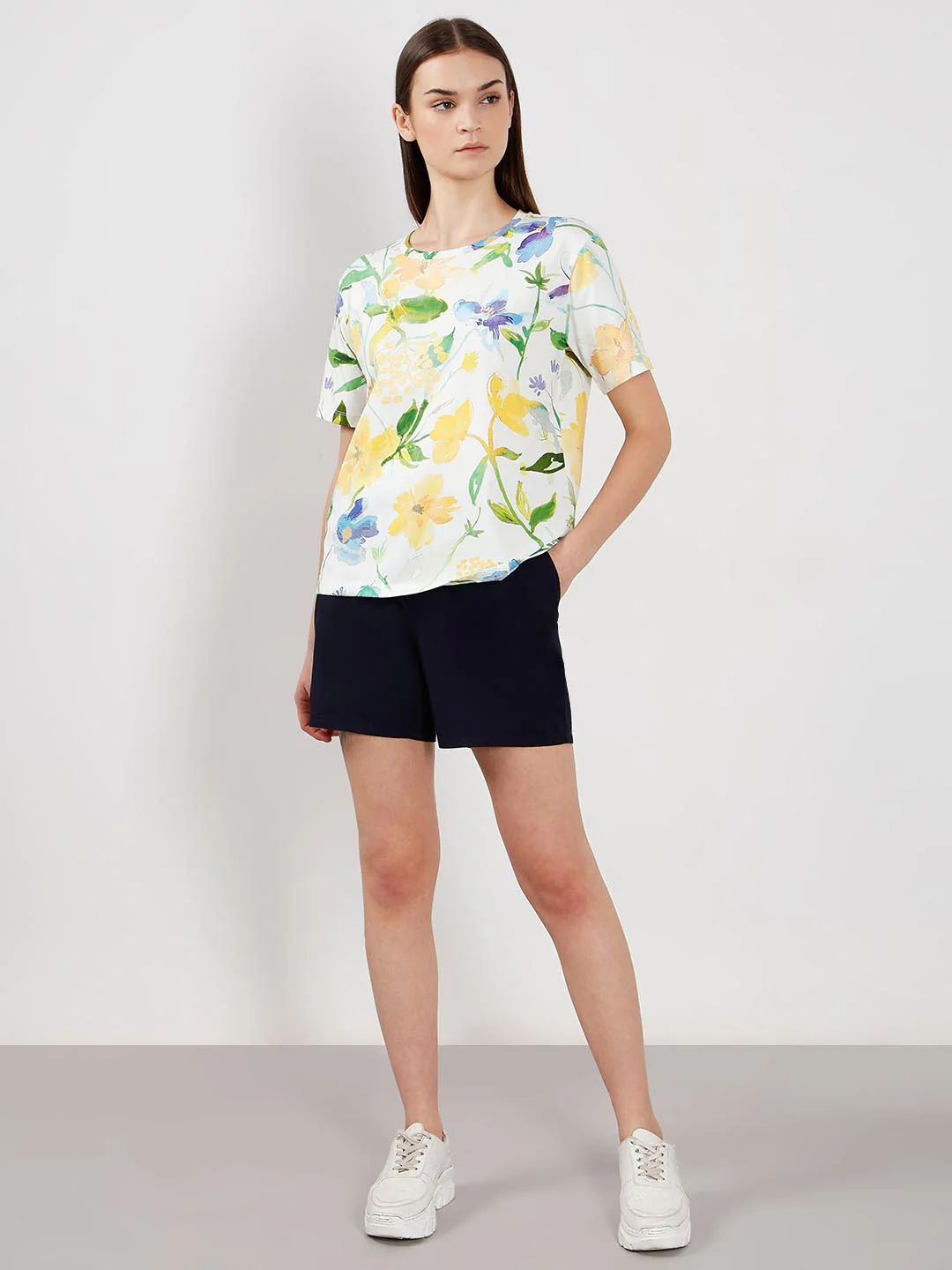 Vero Moda off-White Printed Cotton T-Shirt - Image 5