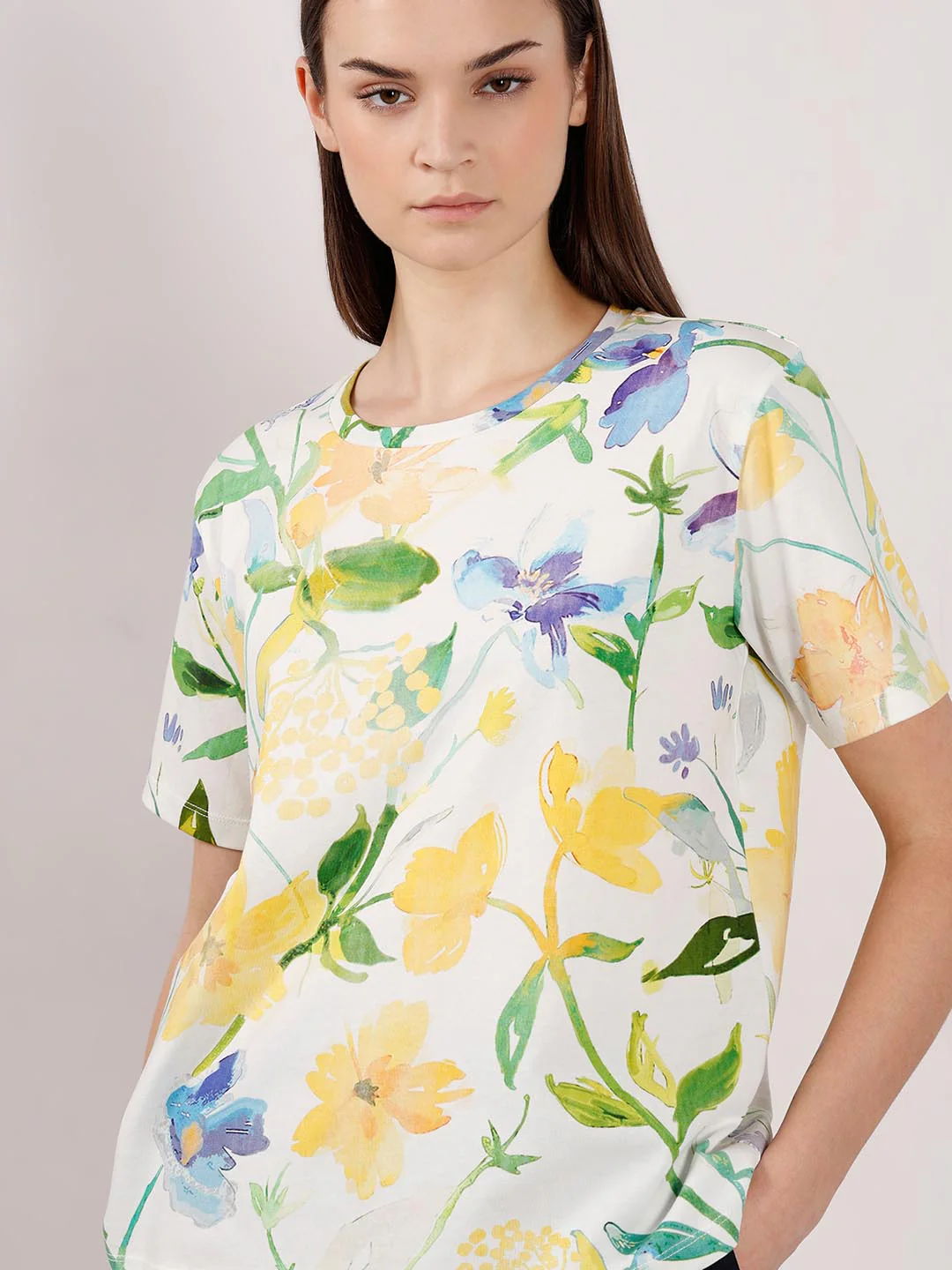 Vero Moda off-White Printed Cotton T-Shirt - Image 6