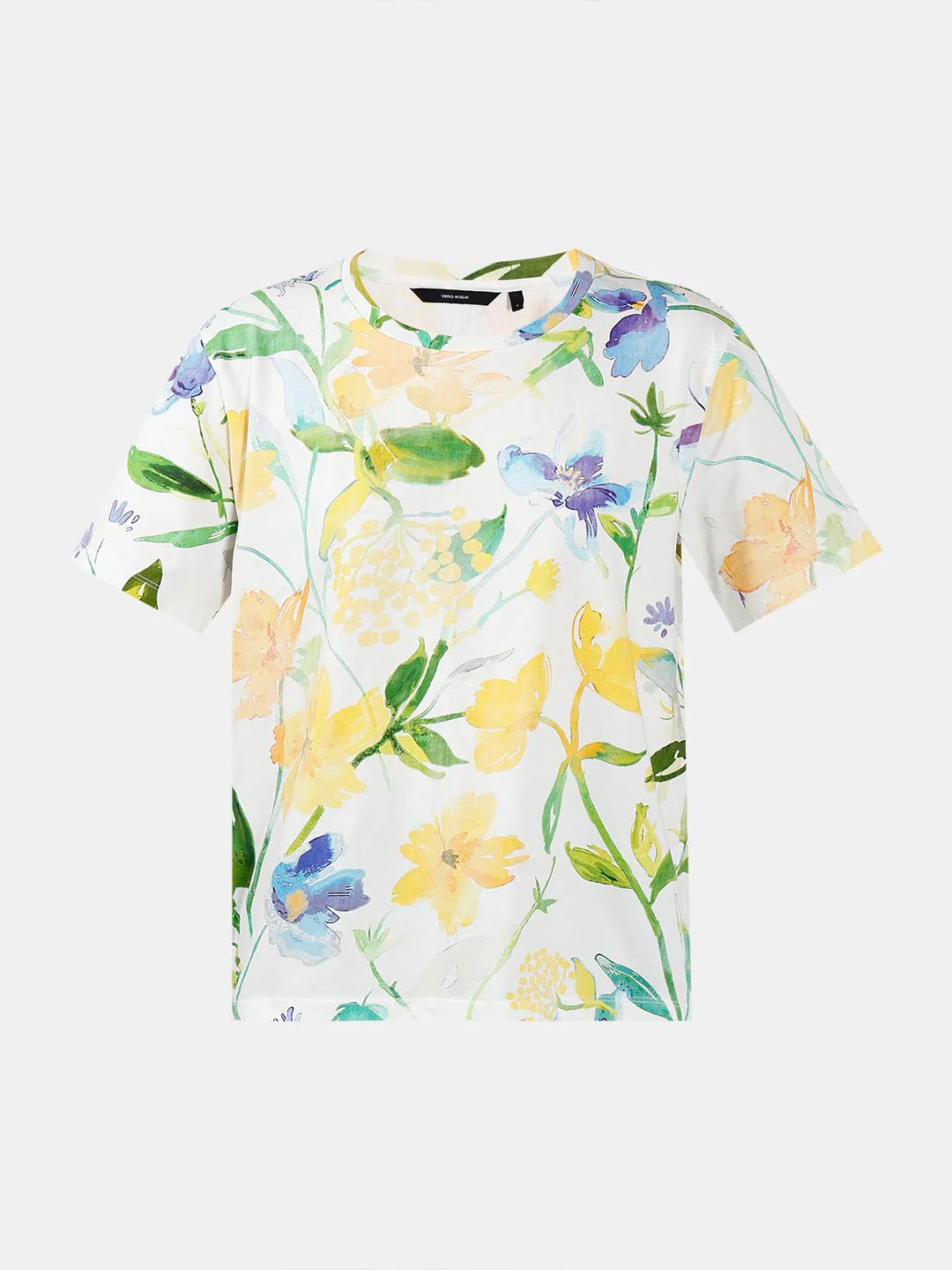 Vero Moda off-White Printed Cotton T-Shirt - Image 7