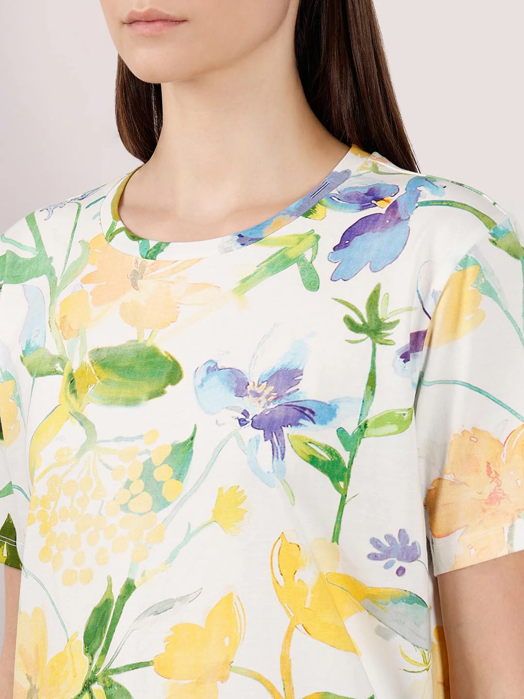 Vero Moda off-White Printed Cotton T-Shirt - Image 8