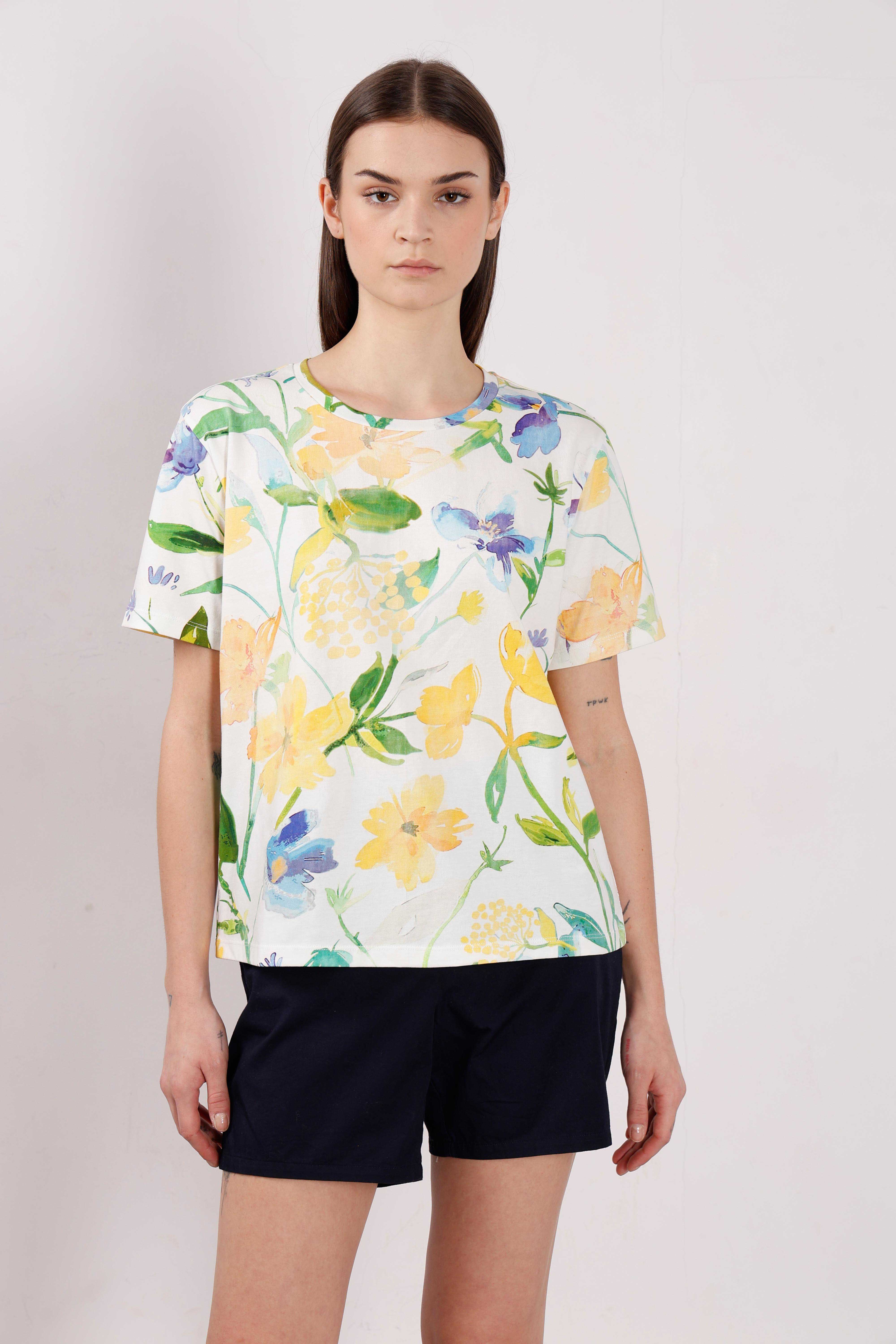 Vero Moda off-White Printed Cotton T-Shirt - Image 9