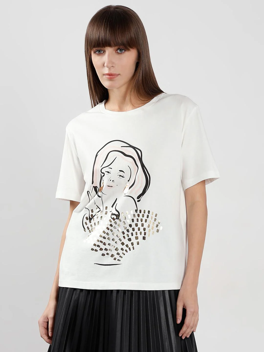 Vero Moda White Printed T-Shirt - Image 2