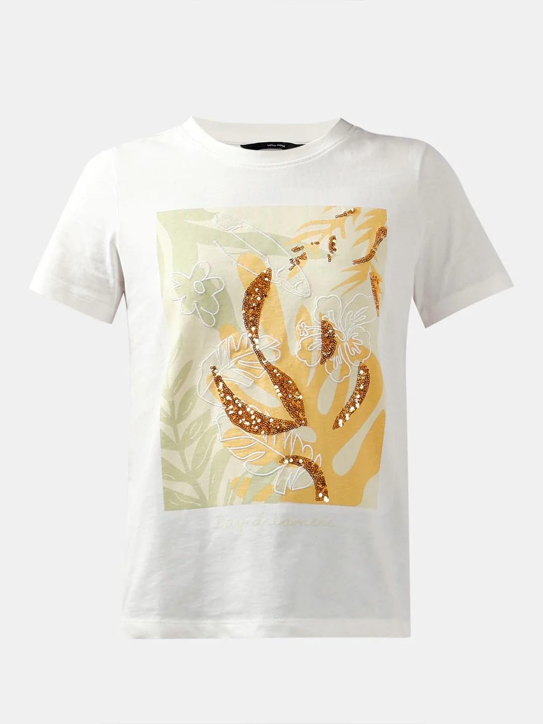 Vero Moda White Embellished Print T-Shirt - Image 7