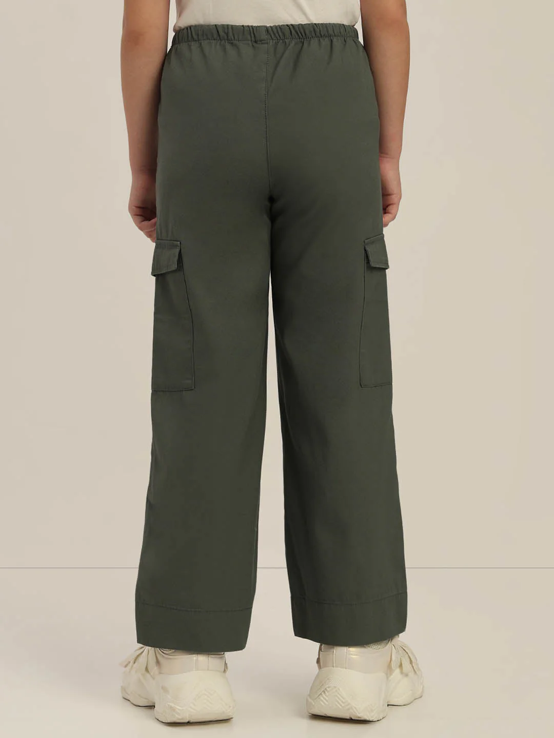 GIRLS Olive Green Cargo Pants - Image 4