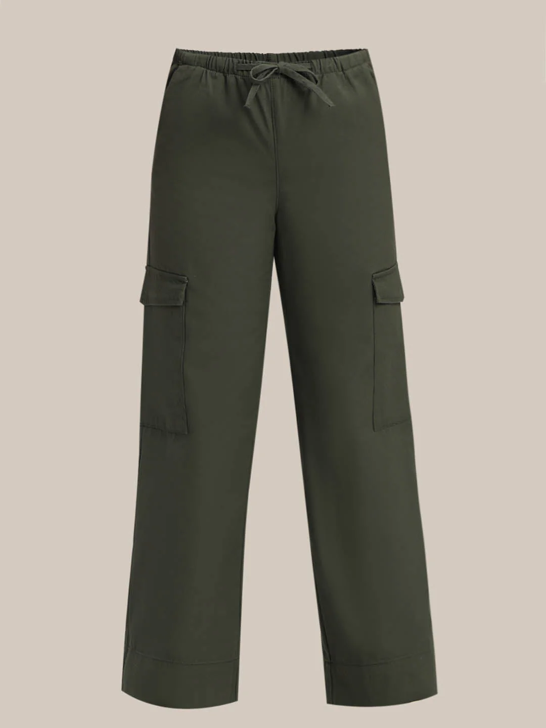 GIRLS Olive Green Cargo Pants - Image 7