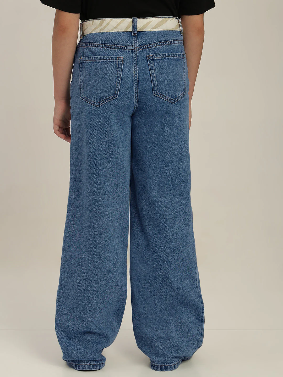 GIRLS Blue Wide Leg Jeans - Image 4