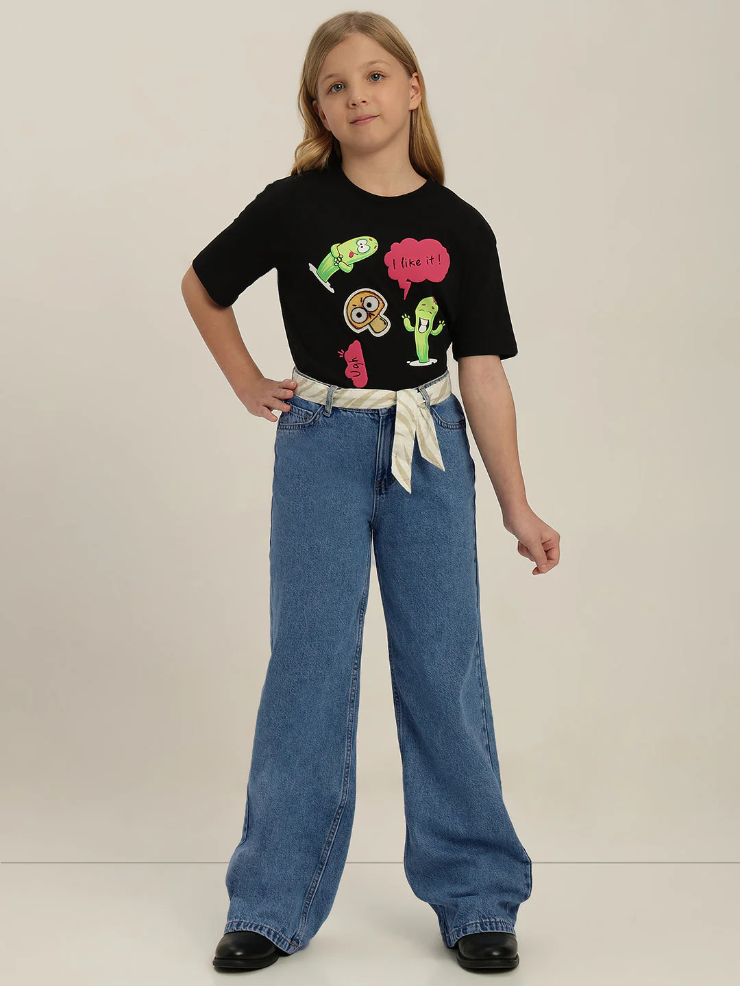 GIRLS Blue Wide Leg Jeans - Image 5