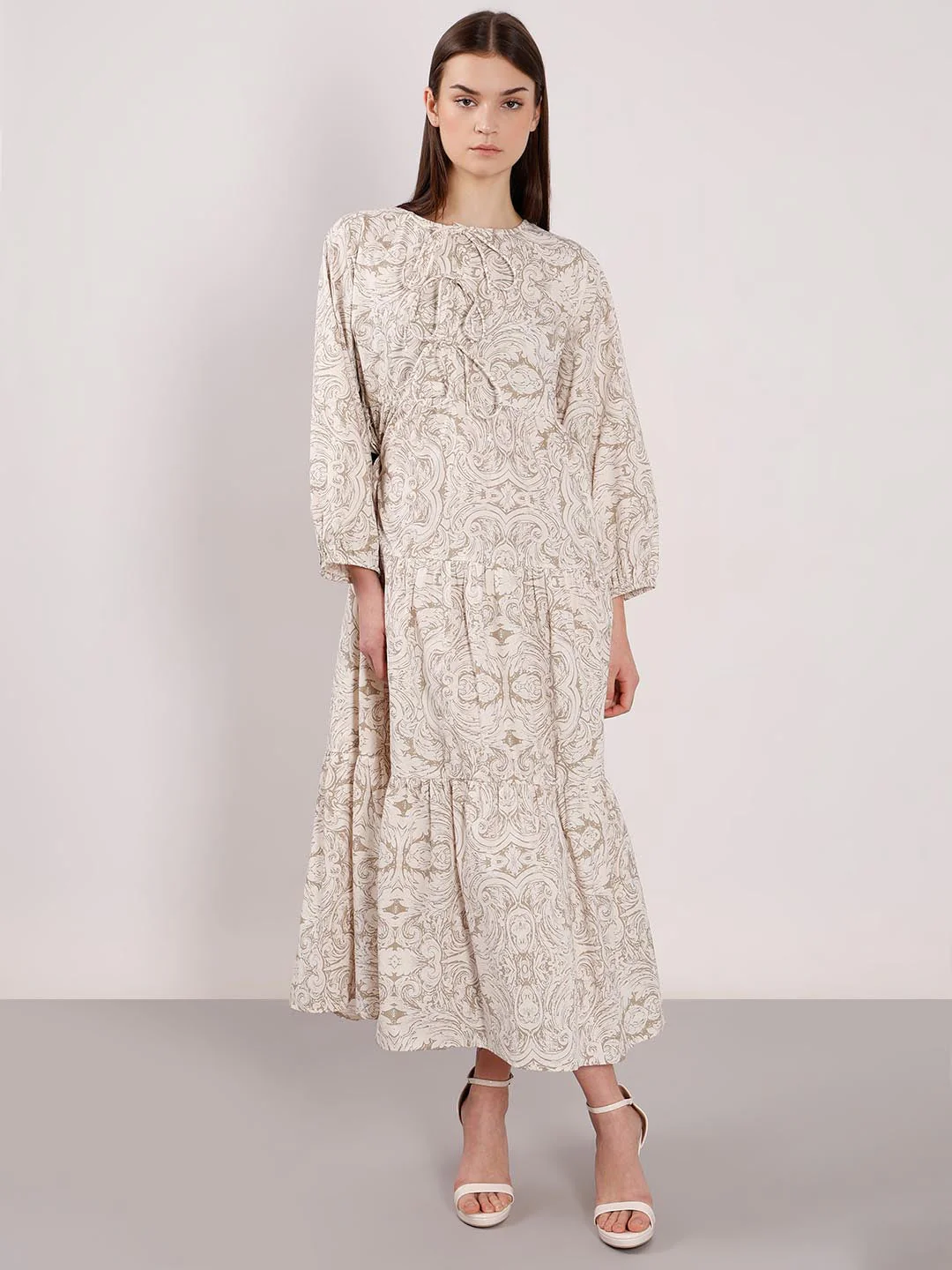 Vero Moda Beige Printed Midaxi Dress - Image 2