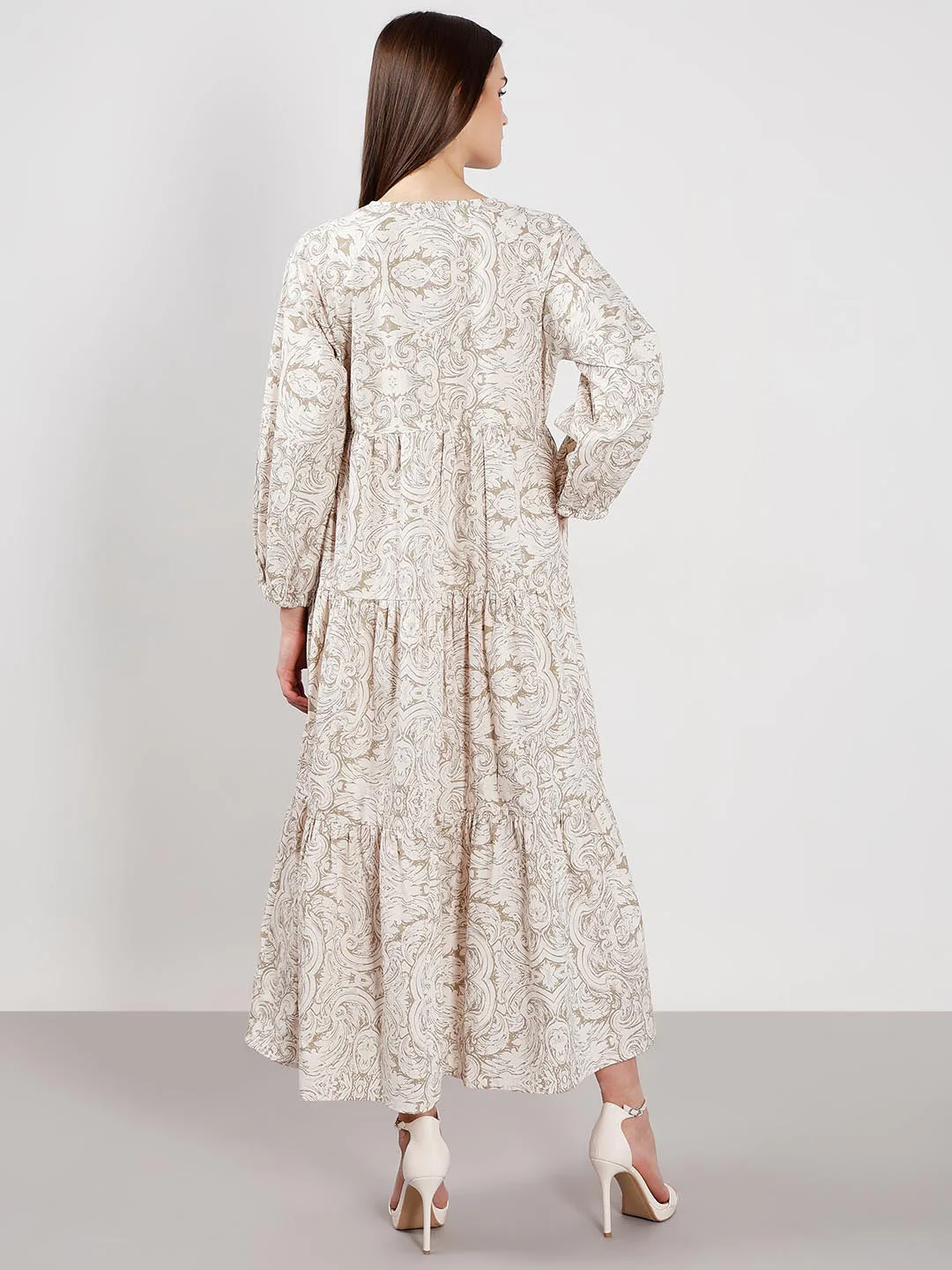 Vero Moda Beige Printed Midaxi Dress - Image 4
