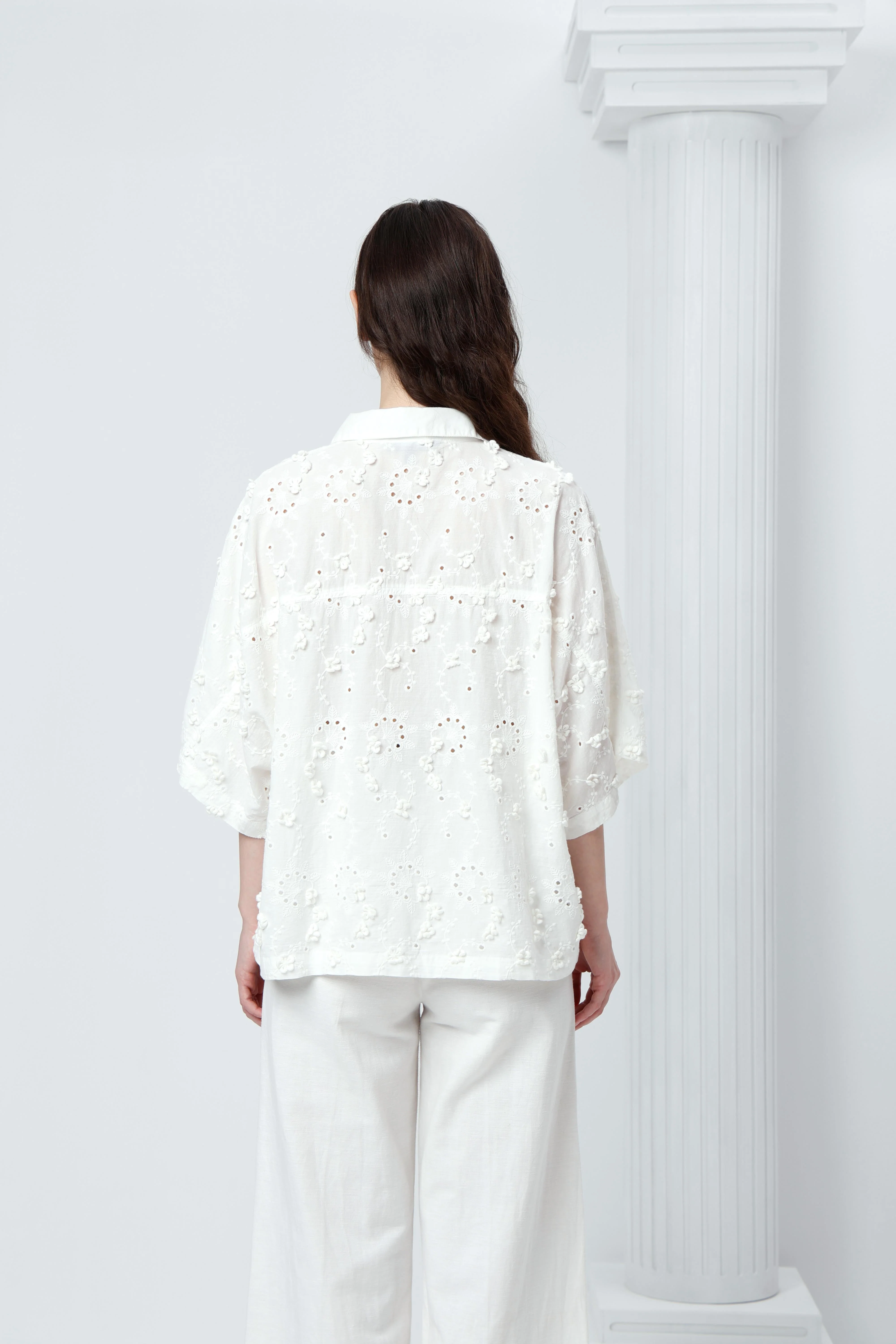 Vero Moda White Schiffli Shirt - Image 10