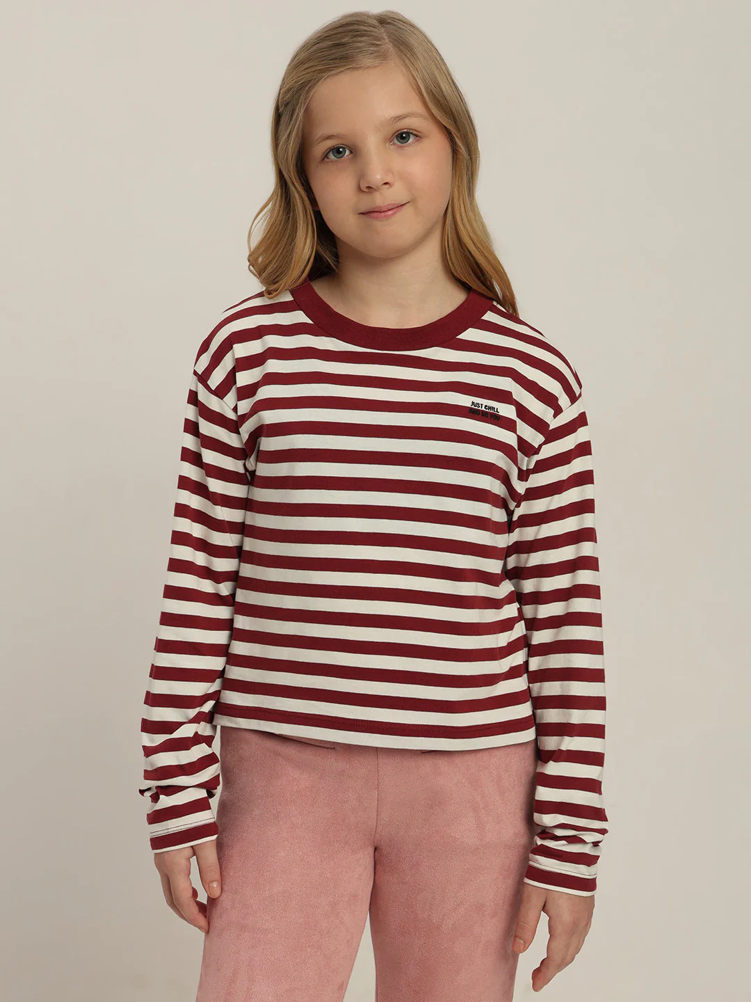 GIRLS White Striped Short Top - Image 2
