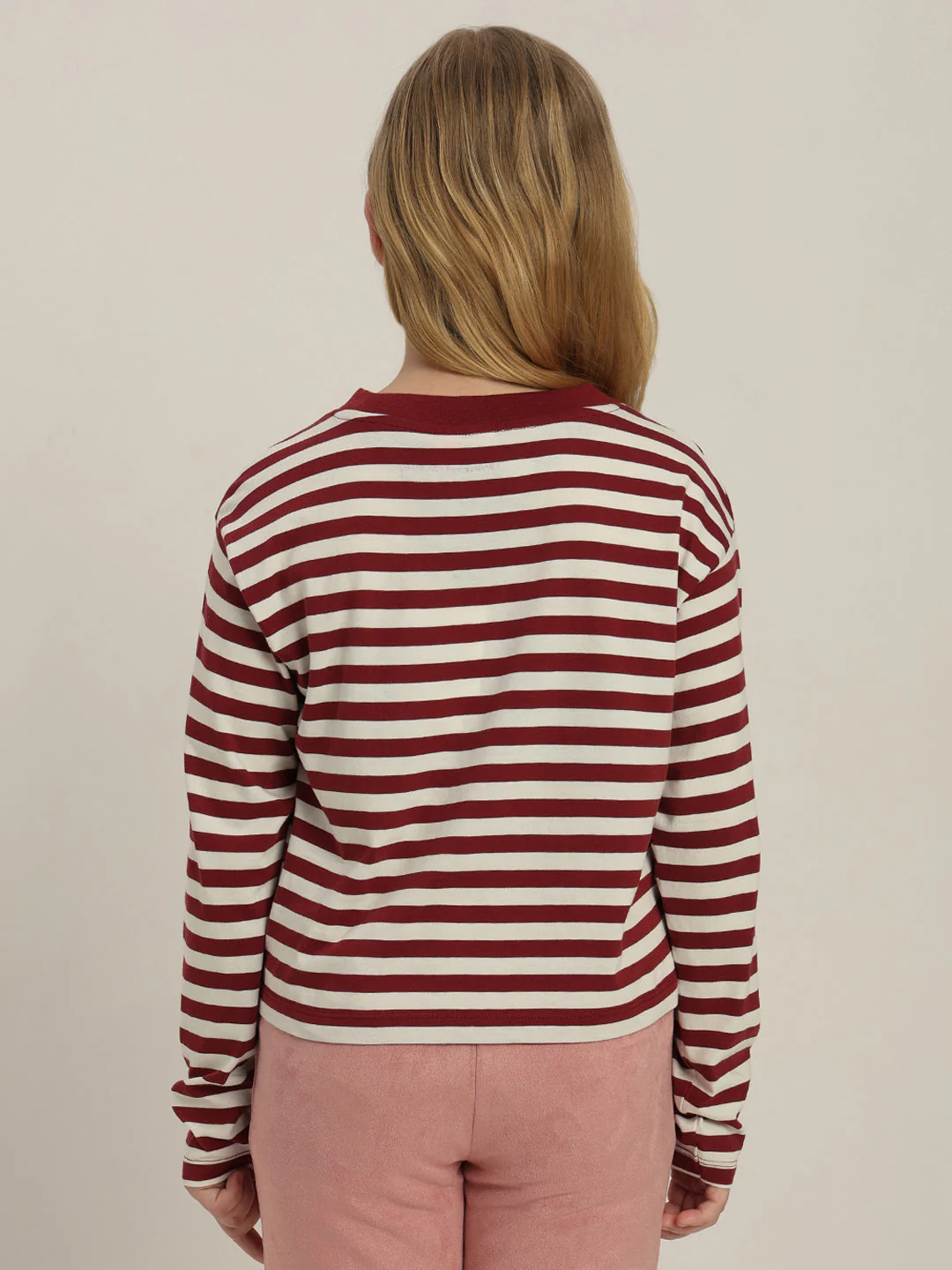 GIRLS White Striped Short Top - Image 4