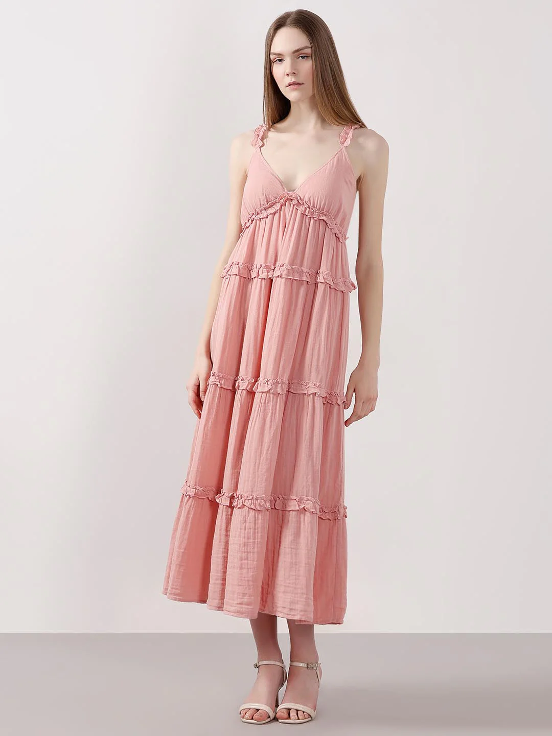 Vero Moda Pink Organic Cotton Midi Dress - Image 2
