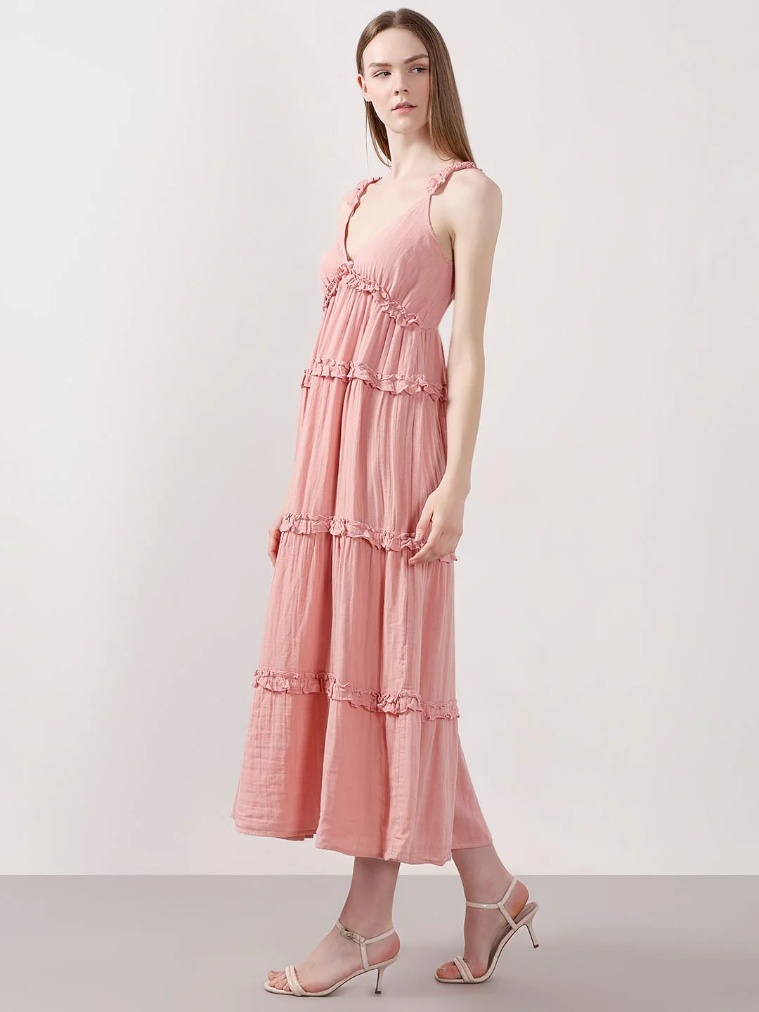Vero Moda Pink Organic Cotton Midi Dress - Image 3