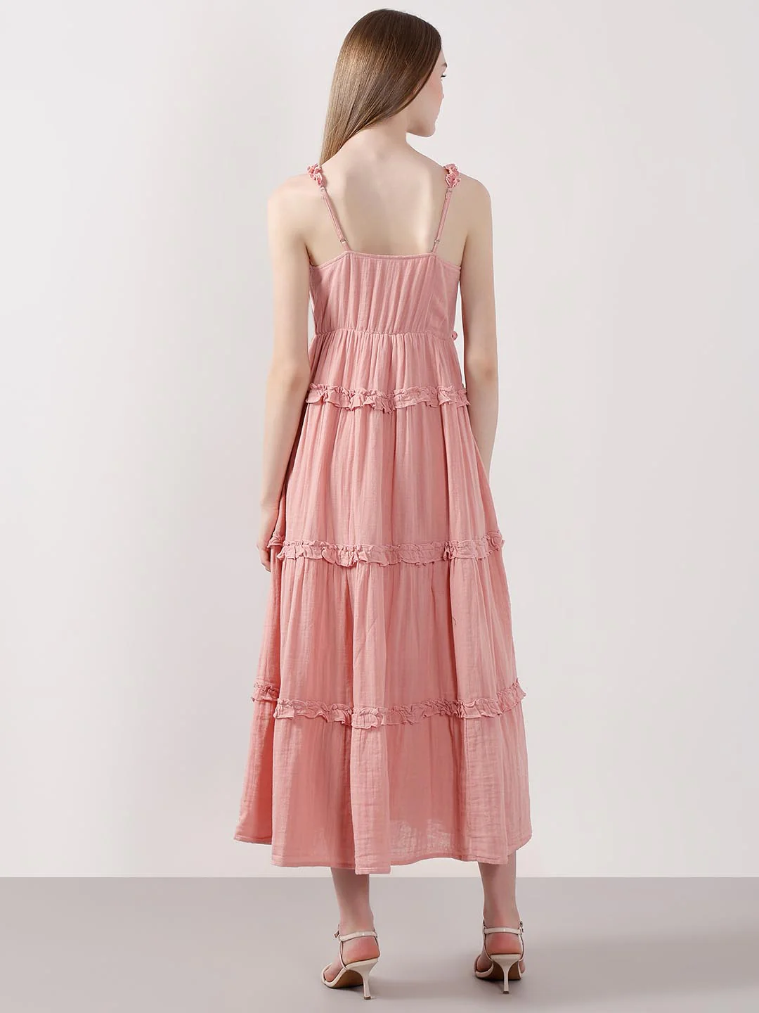 Vero Moda Pink Organic Cotton Midi Dress - Image 4