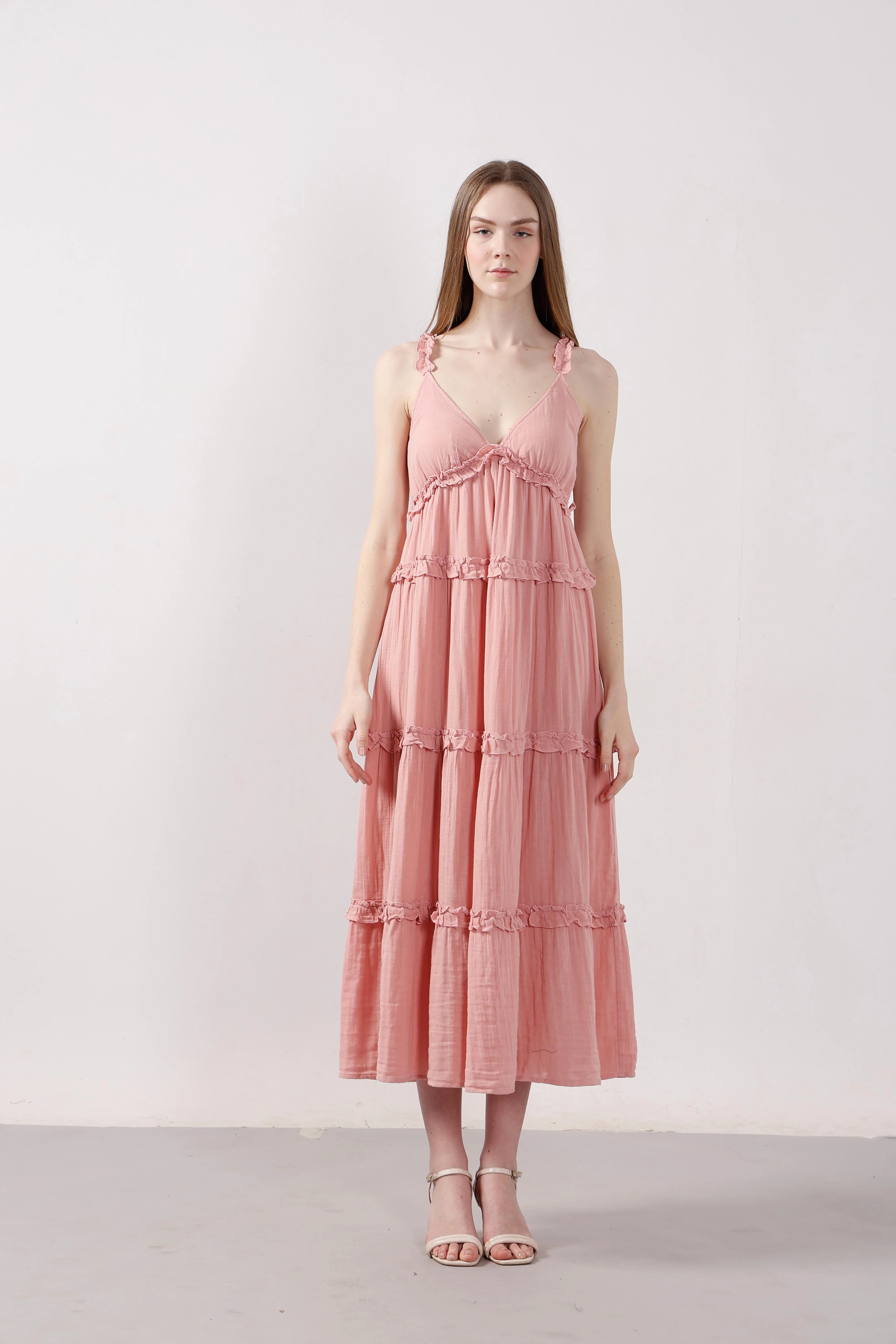 Vero Moda Pink Organic Cotton Midi Dress - Image 8