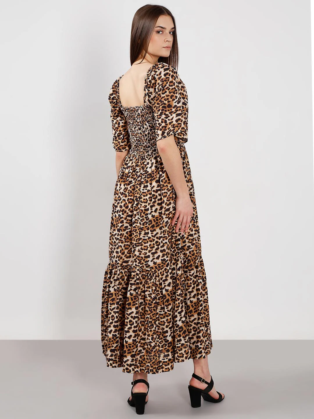 Vero Moda Brown Animal Print Dress - Image 4