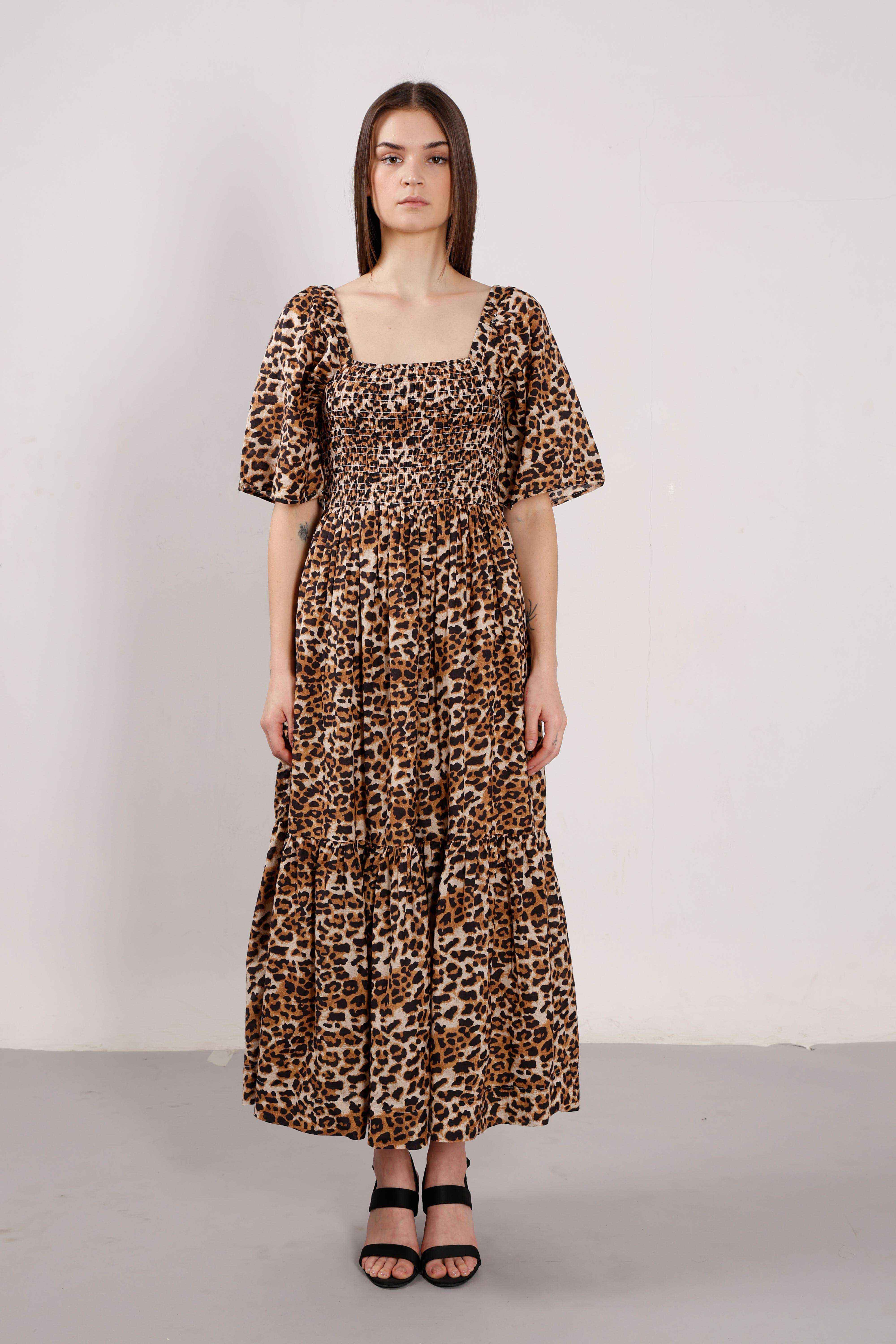 Vero Moda Brown Animal Print Dress - Image 8