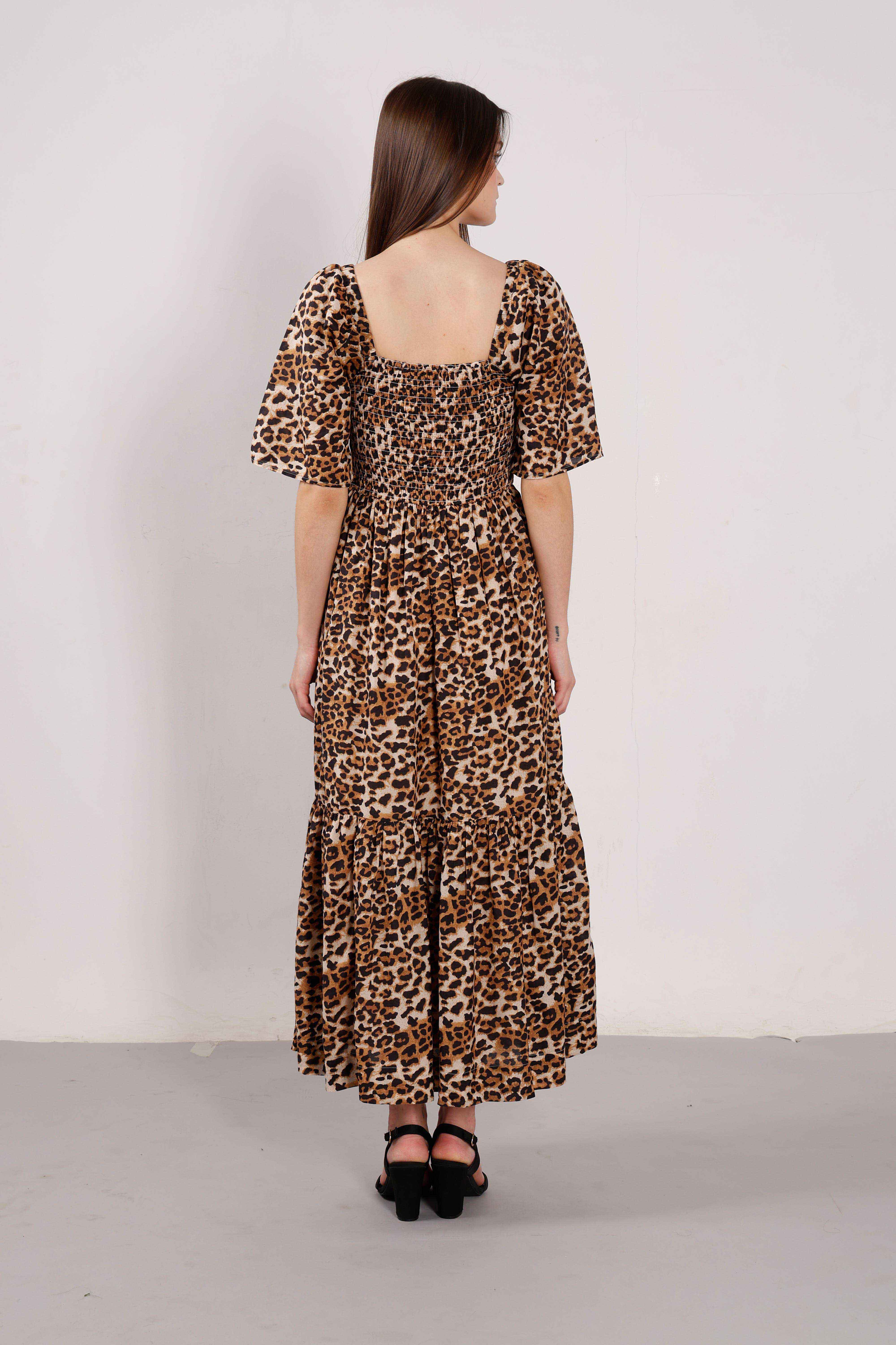 Vero Moda Brown Animal Print Dress - Image 9