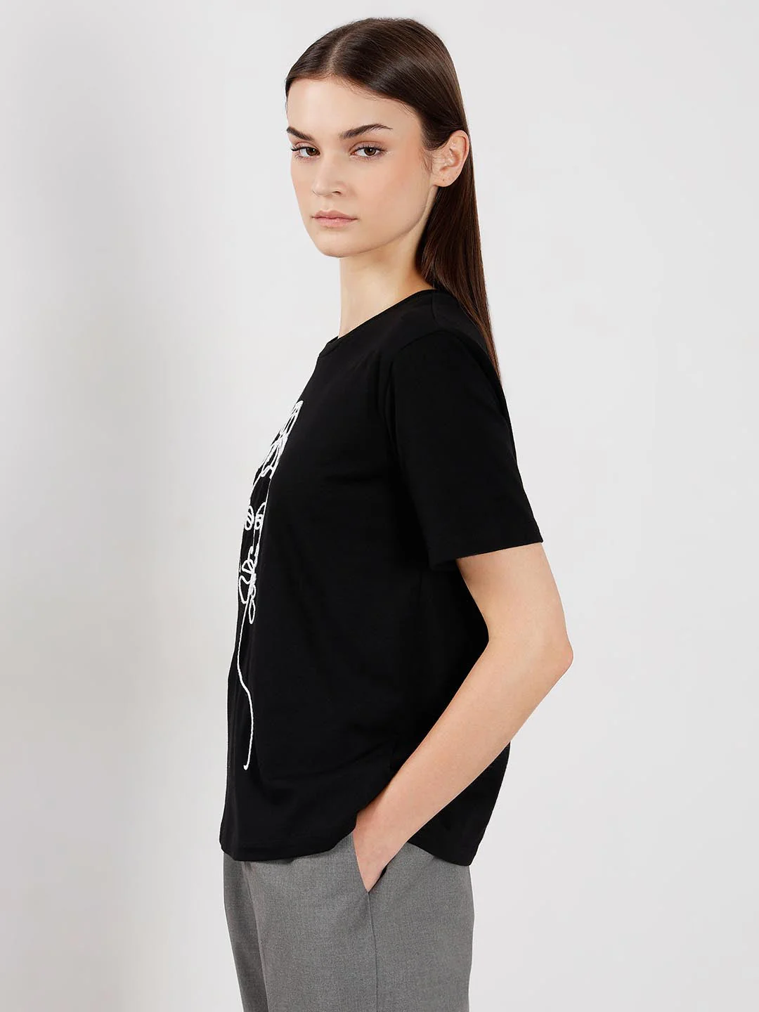 Vero Moda Black Cotton T-Shirt - Image 4