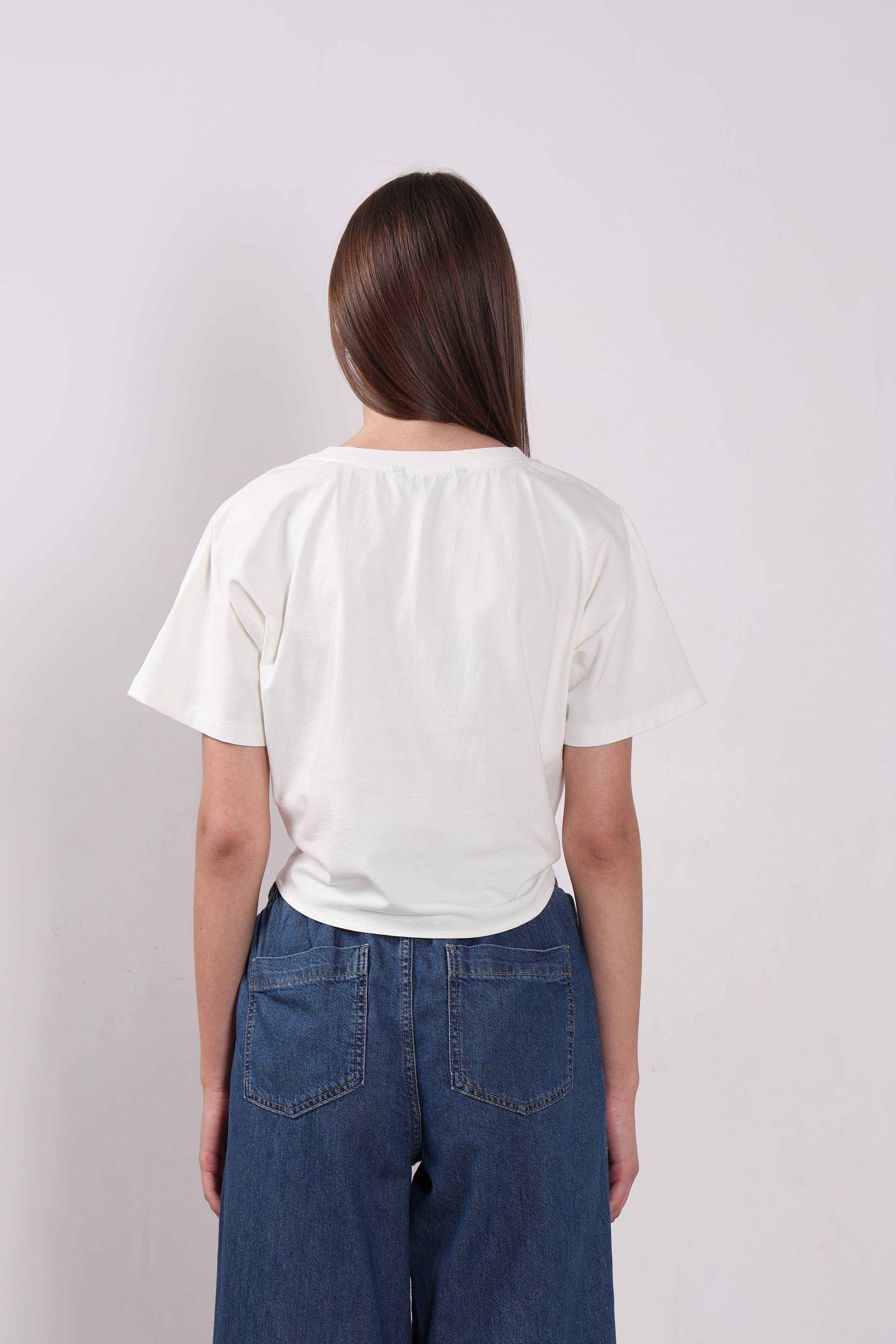 Vero Moda White Embroidered Print T-Shirt - Image 10