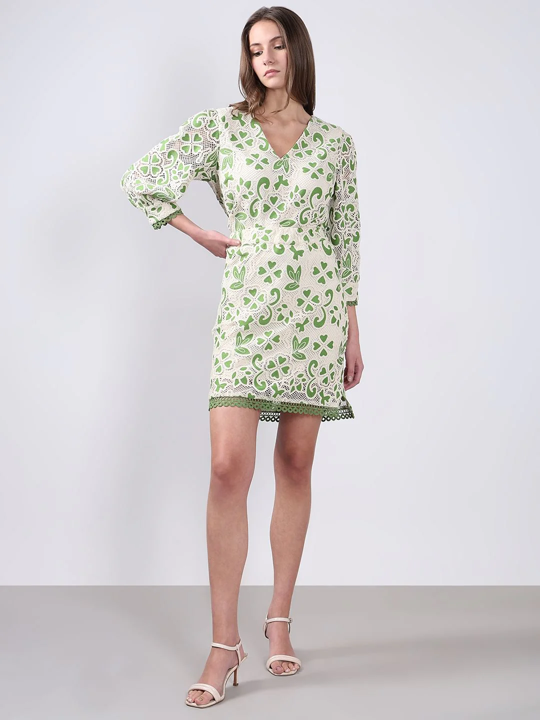 Green Embroidered Co-Ord Set Skirt - Image 5