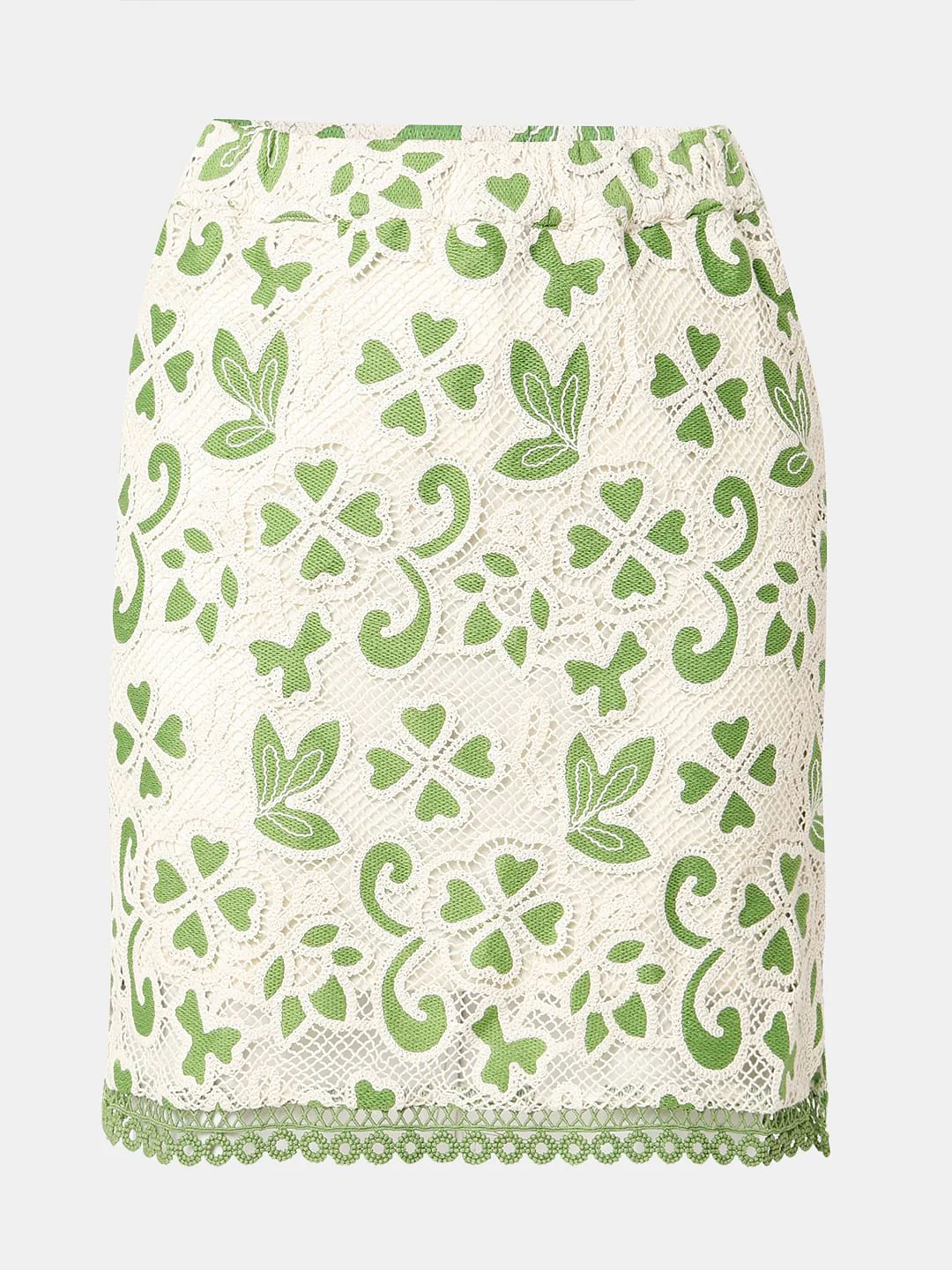 Green Embroidered Co-Ord Set Skirt - Image 7