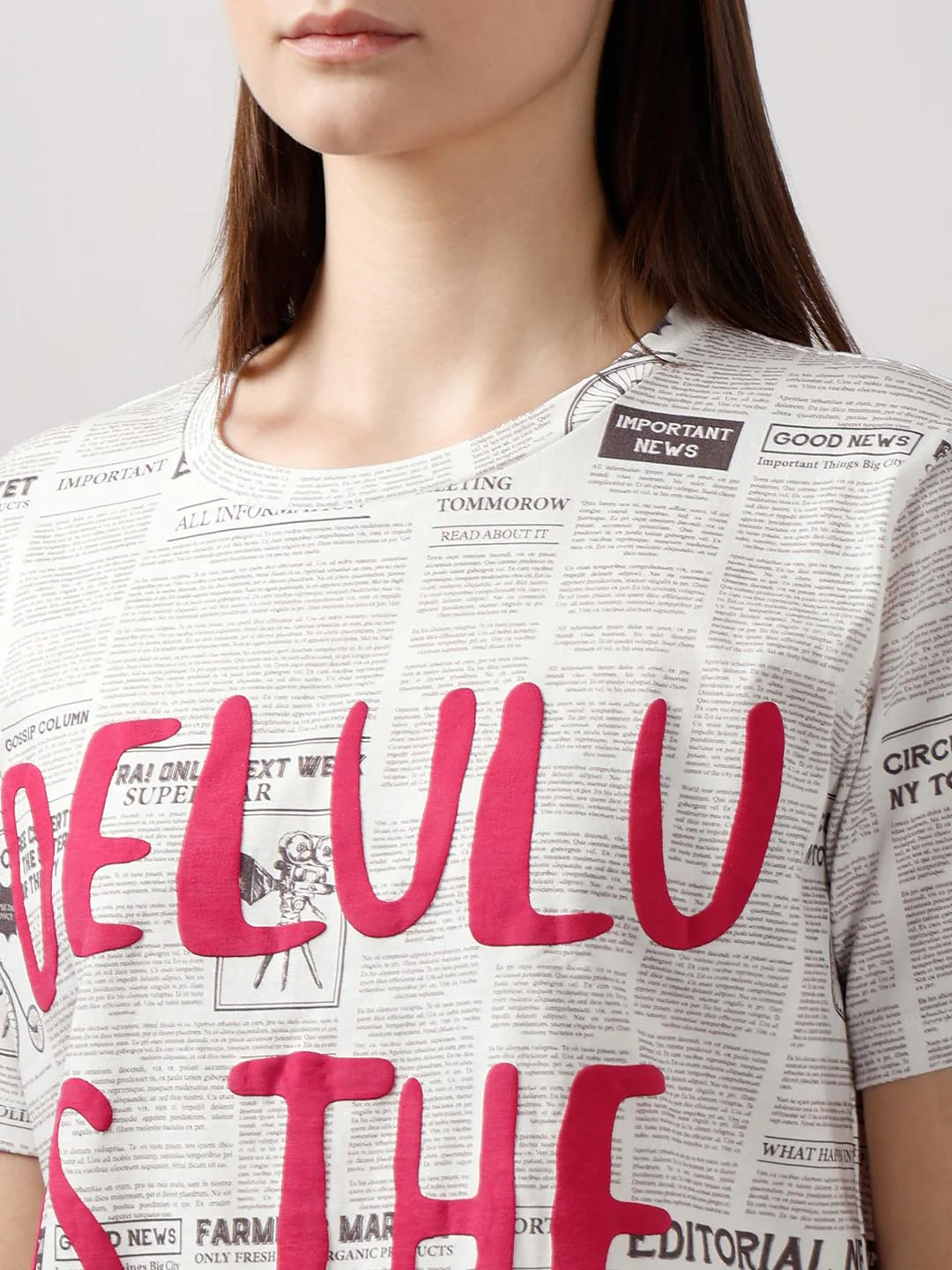 Vero Moda White Typographic Print T-Shirt - Image 8