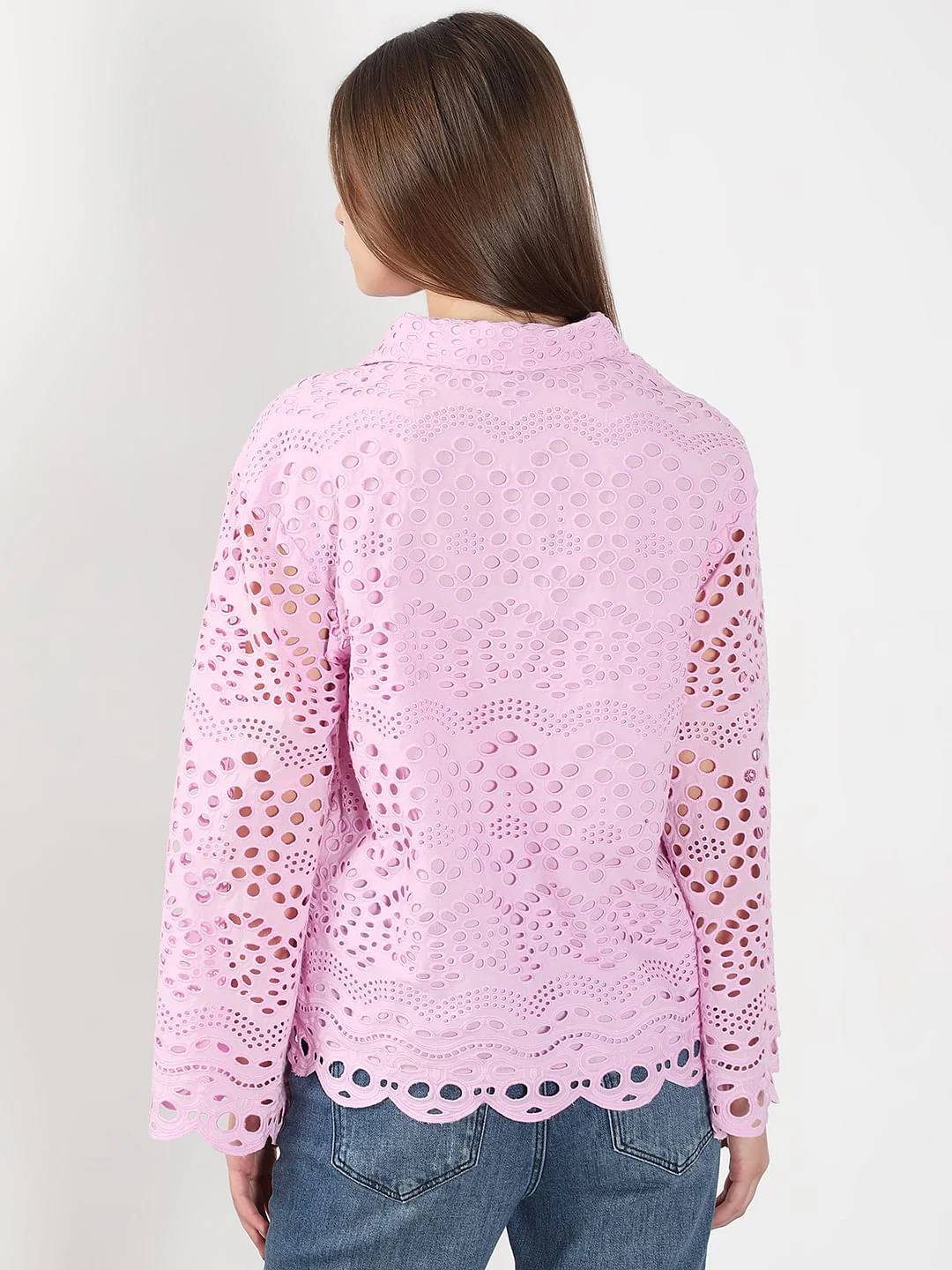 Lilac Cutwork Cotton Shirt - Image 4