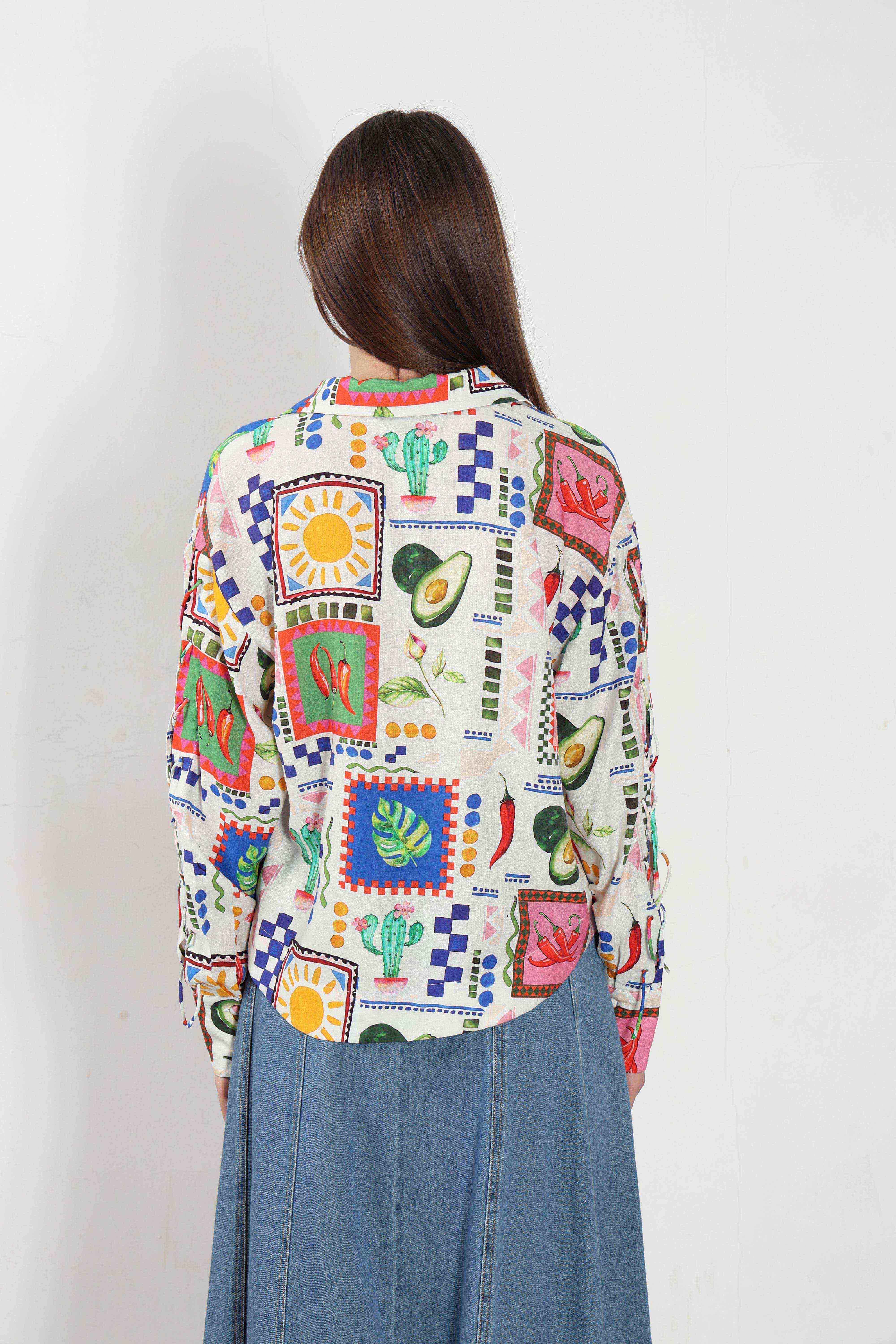 Ecru Printed Full Sleeves Shirt - Image 10