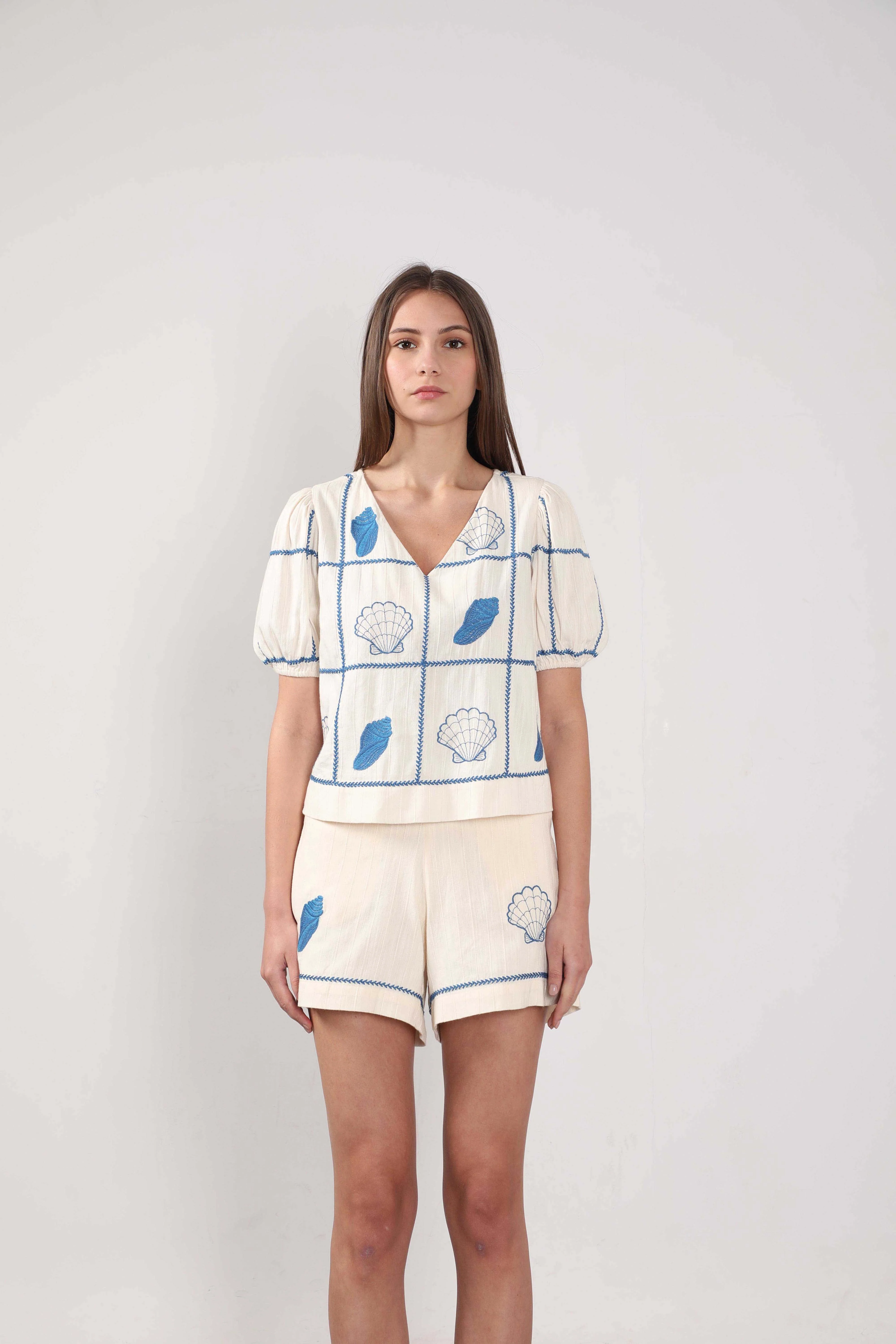 Vero Moda Ecru Embroidered Co-Ord Set Top - Image 9