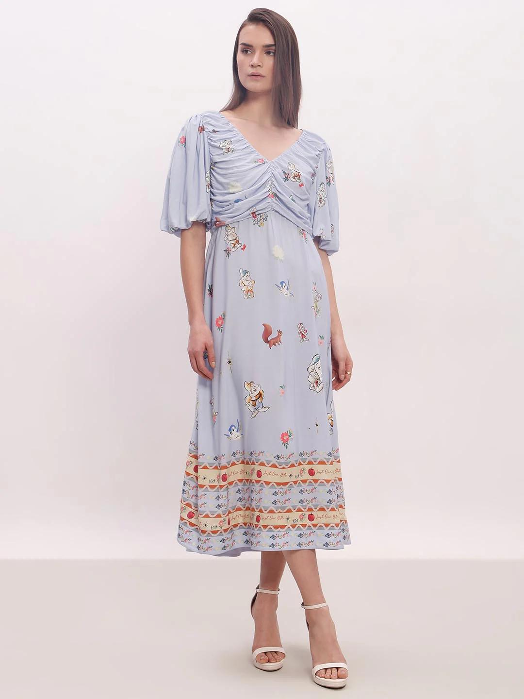 Vero Moda Blue Printed Midi Dress - Image 2