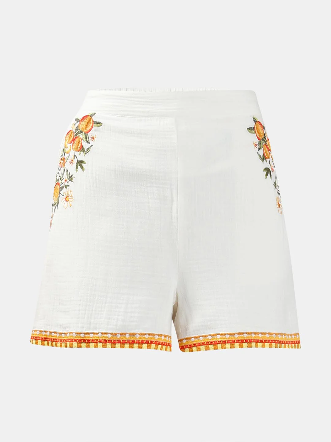 Vero Moda White Embroidered Print Shorts - Image 7