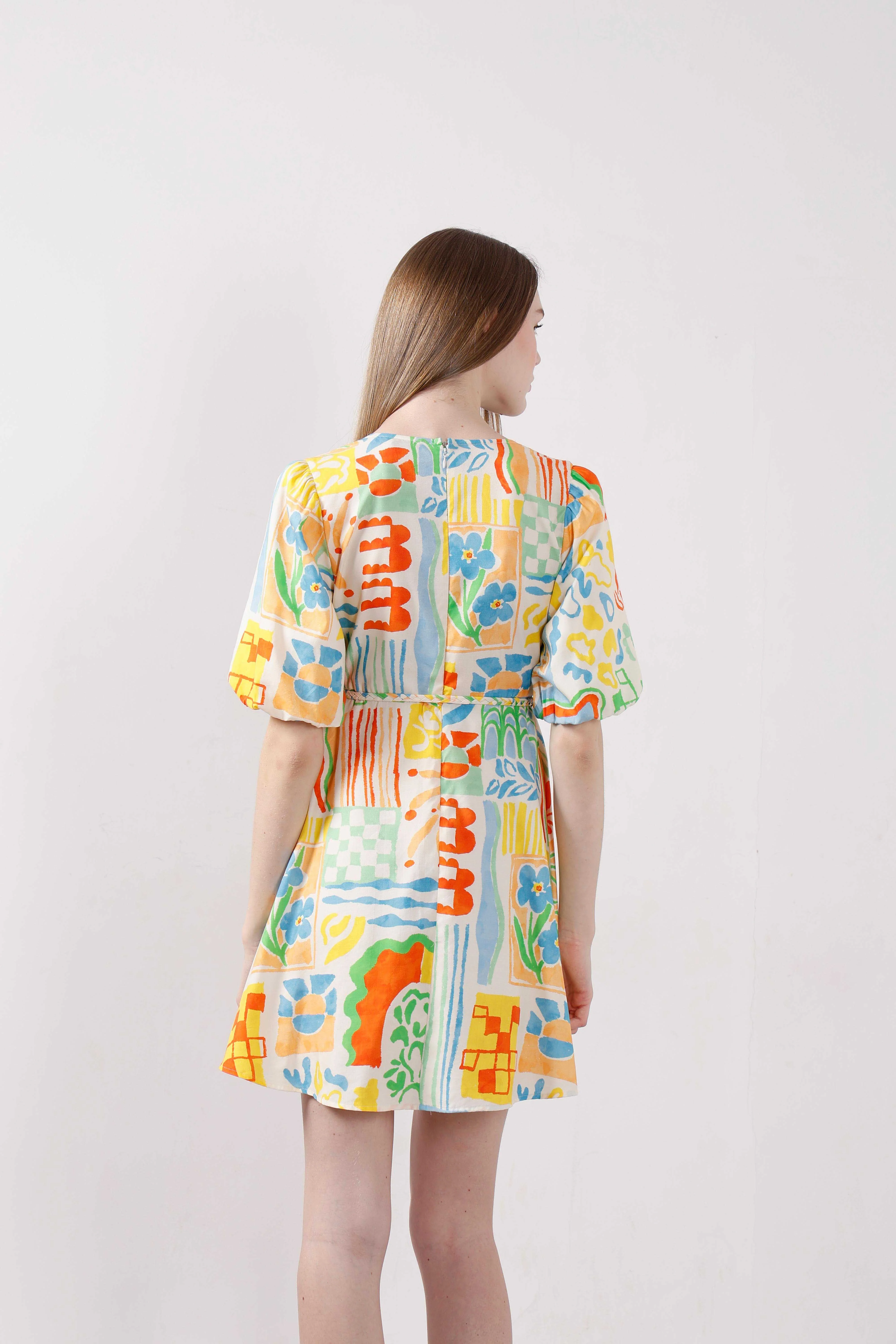 Vero Moda White Printed Puff Sleeves Dress - Image 10