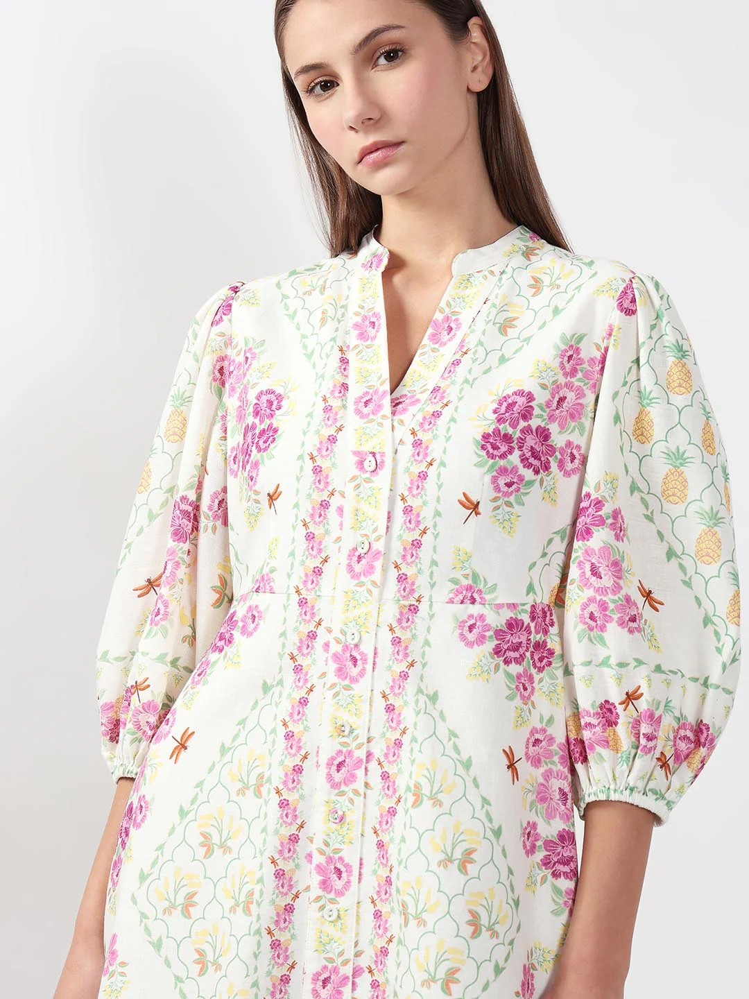 Vero Moda White Printed Cotton Midi Dress - Image 5