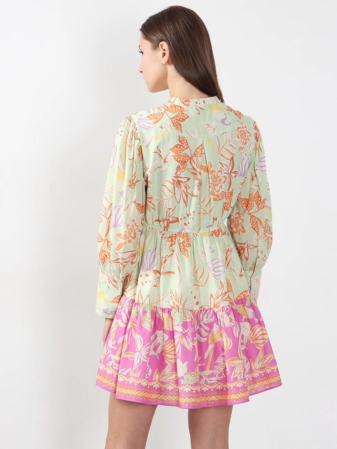 Vero Moda Green Floral Fit & Flare Dress - Image 3