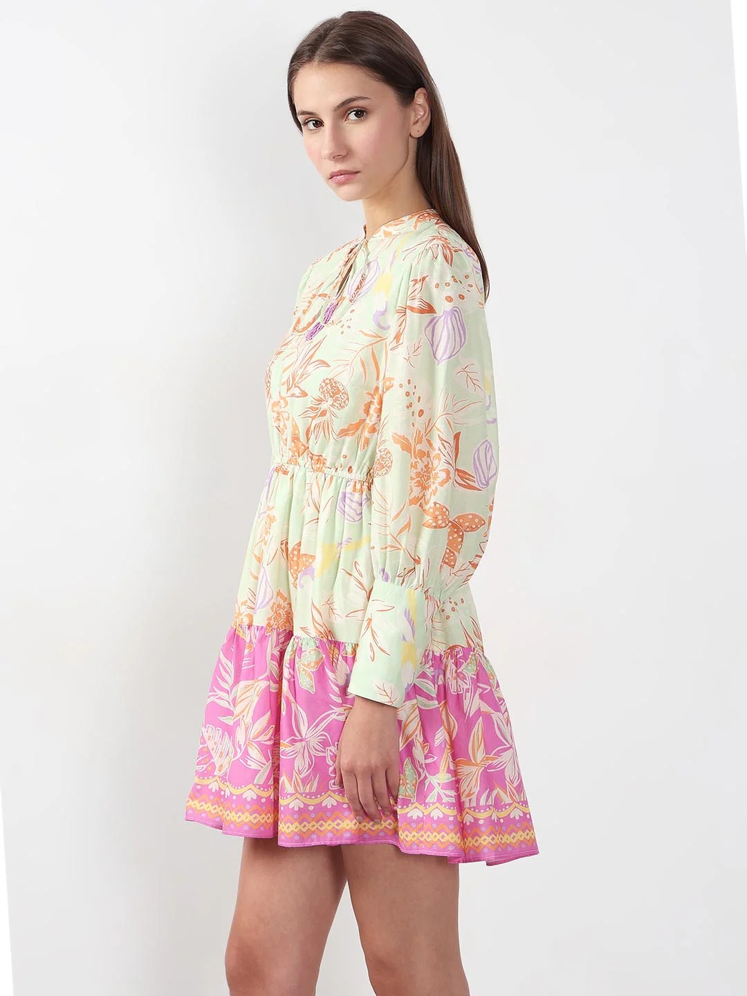 Vero Moda Green Floral Fit & Flare Dress - Image 4