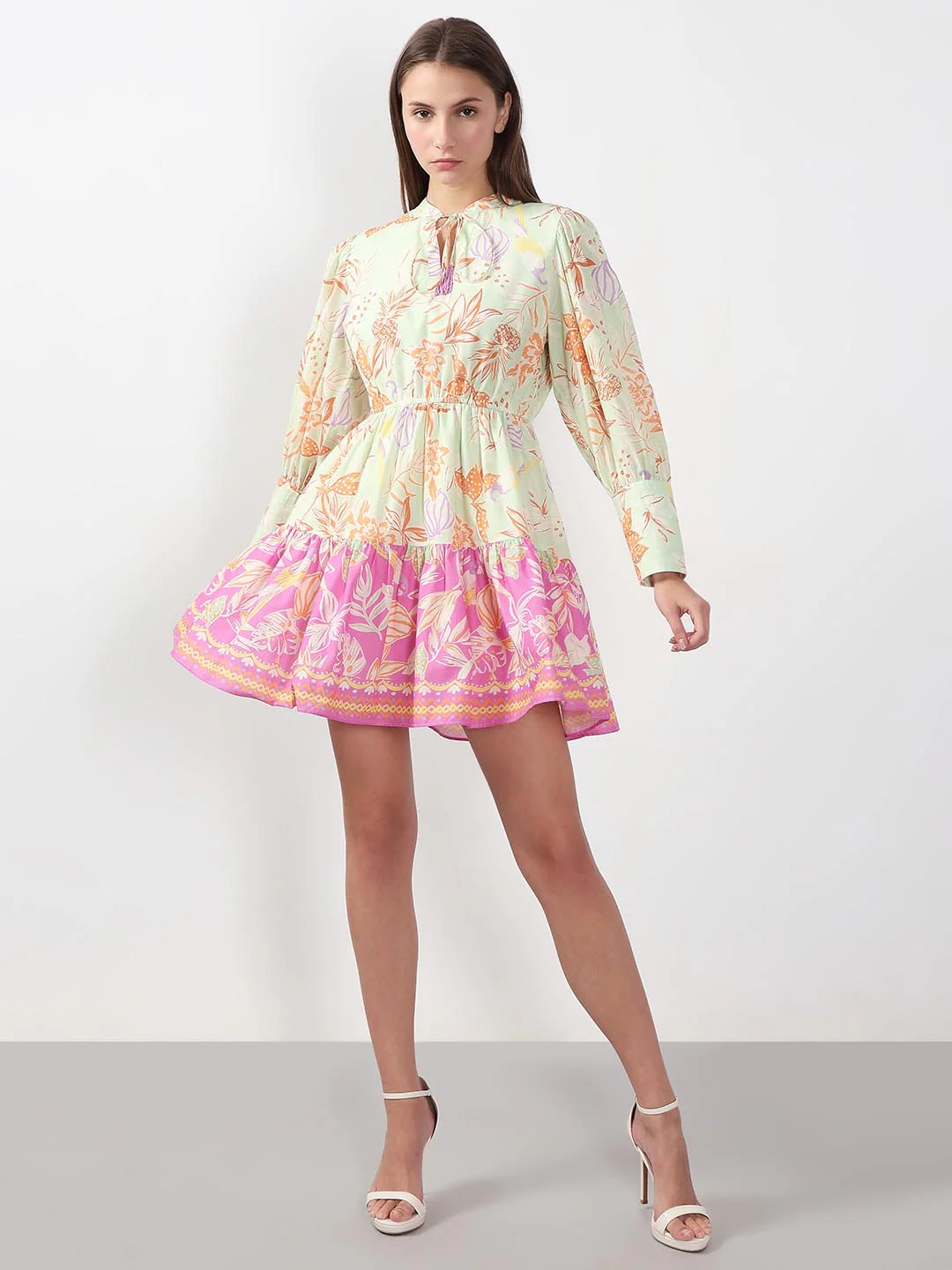 Vero Moda Green Floral Fit & Flare Dress - Image 5