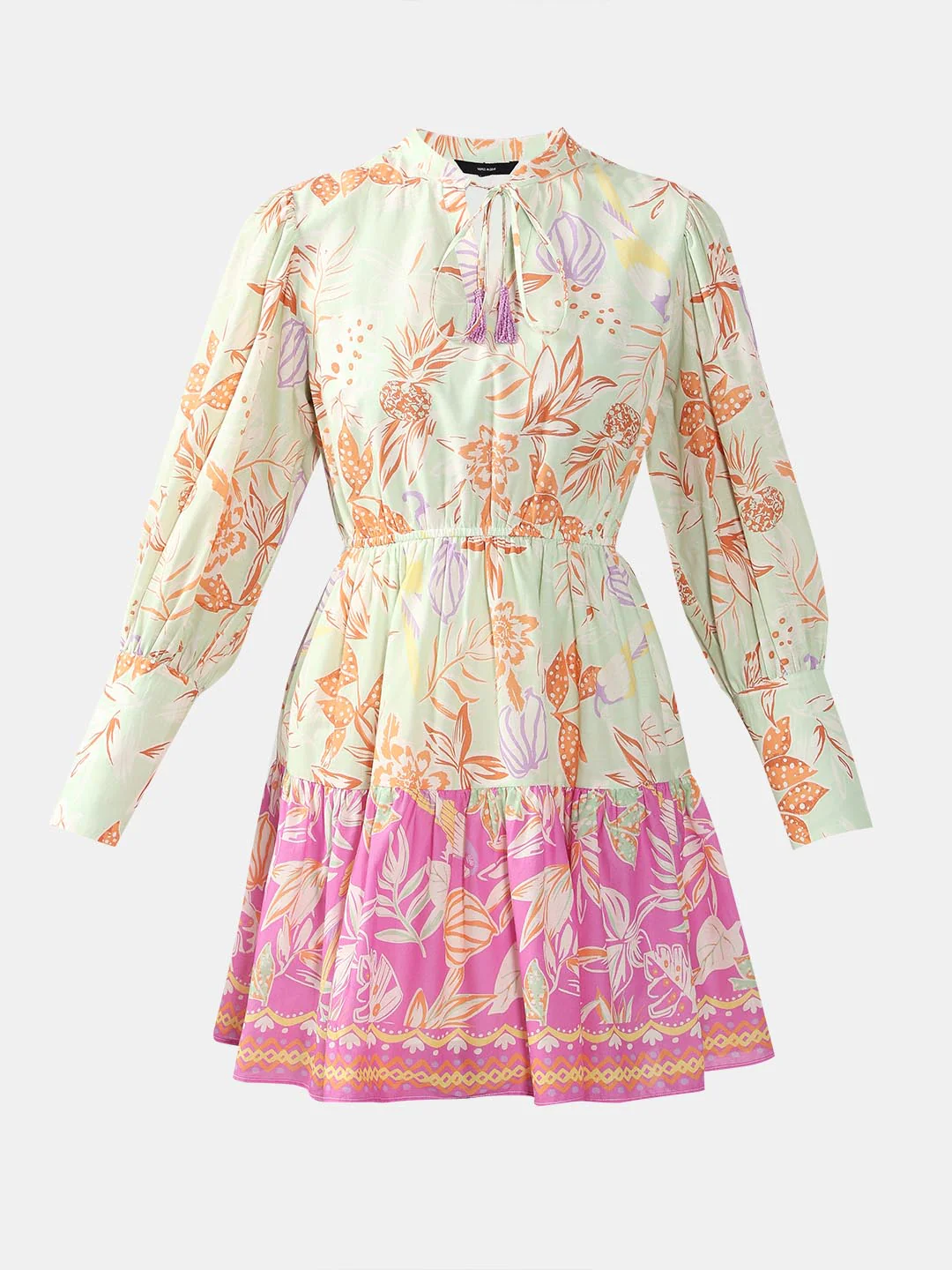 Vero Moda Green Floral Fit & Flare Dress - Image 7