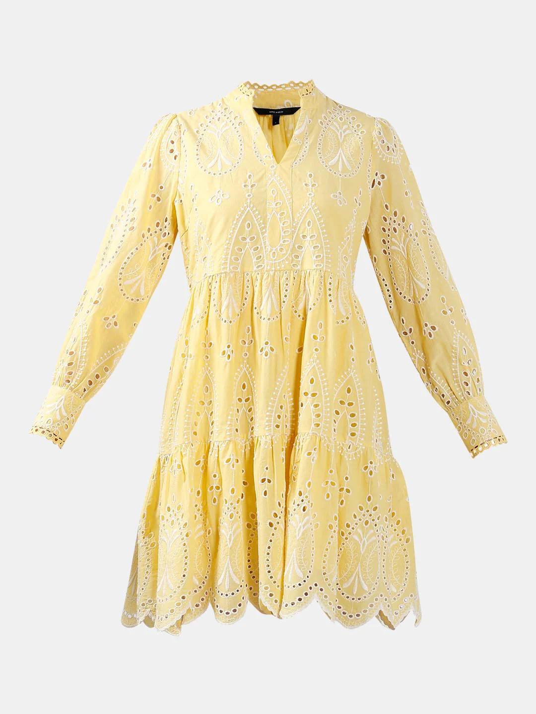 Vero Moda Yellow Schiffli Embroidered Dress - Image 7