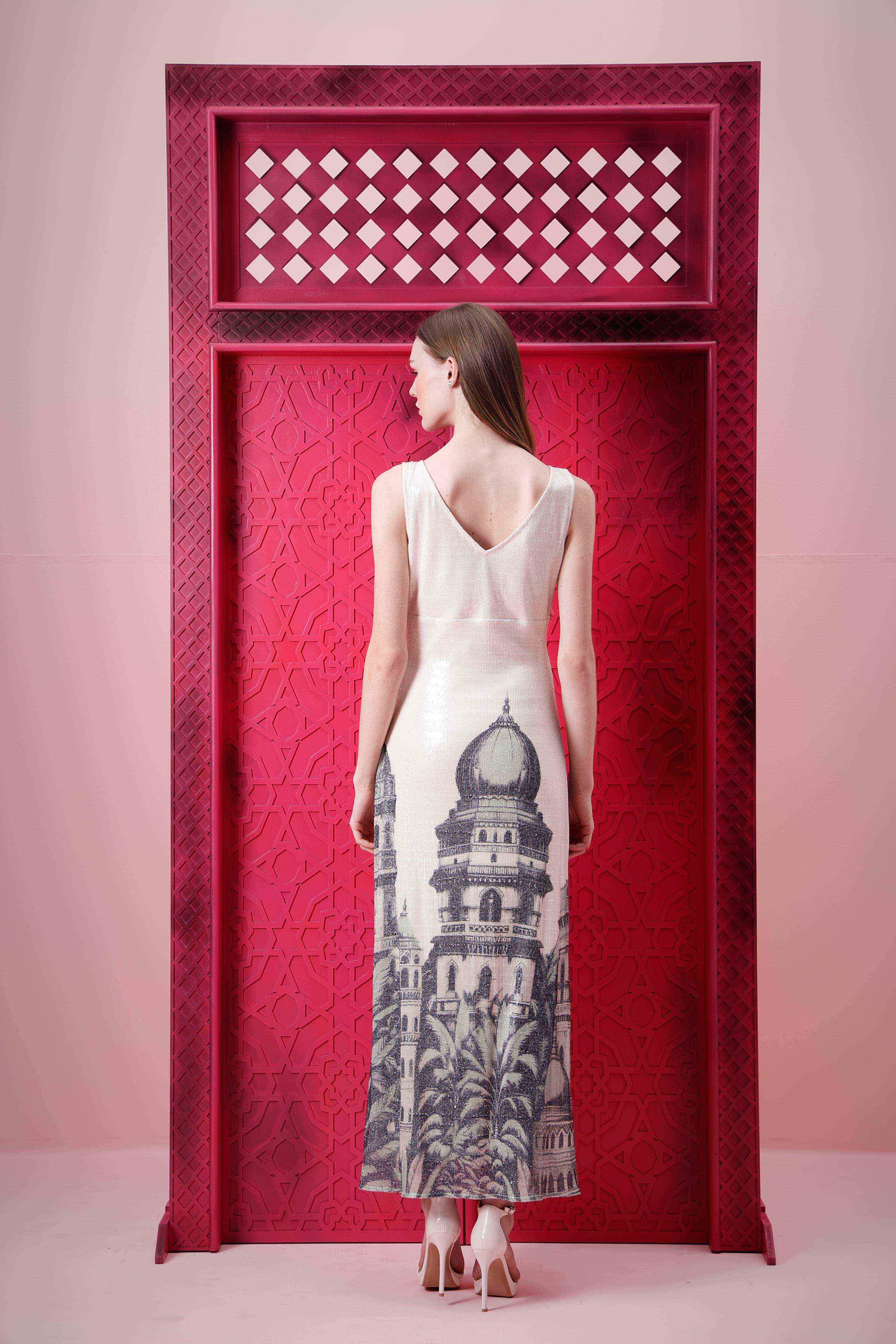 Vero Moda Marquee White Sequin Printed Dress - Image 9