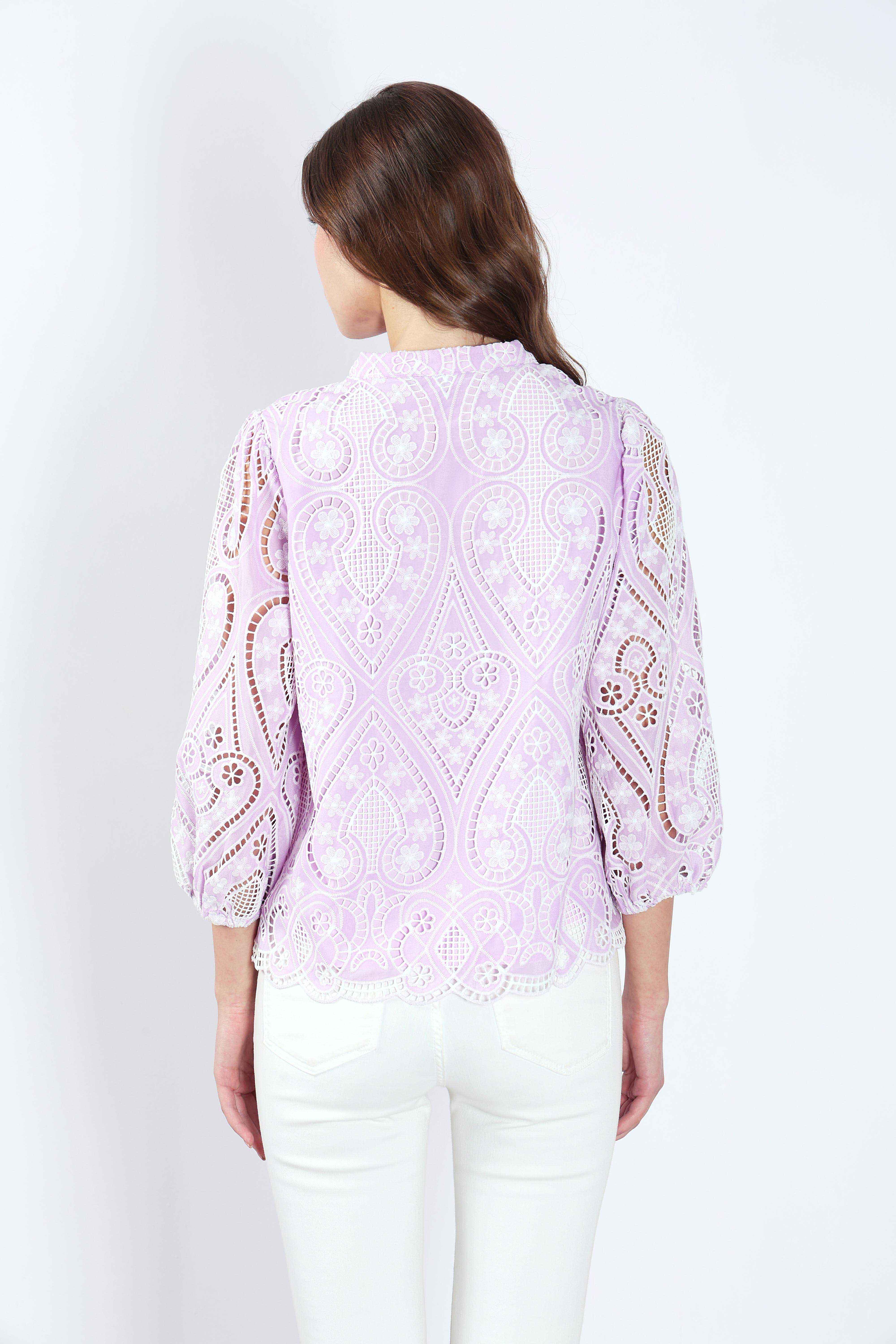 Lilac Schiffli Embroidered Top - Image 10