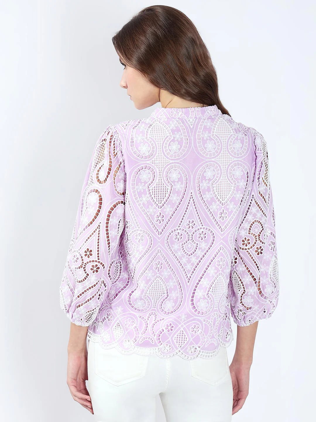 Lilac Schiffli Embroidered Top - Image 3